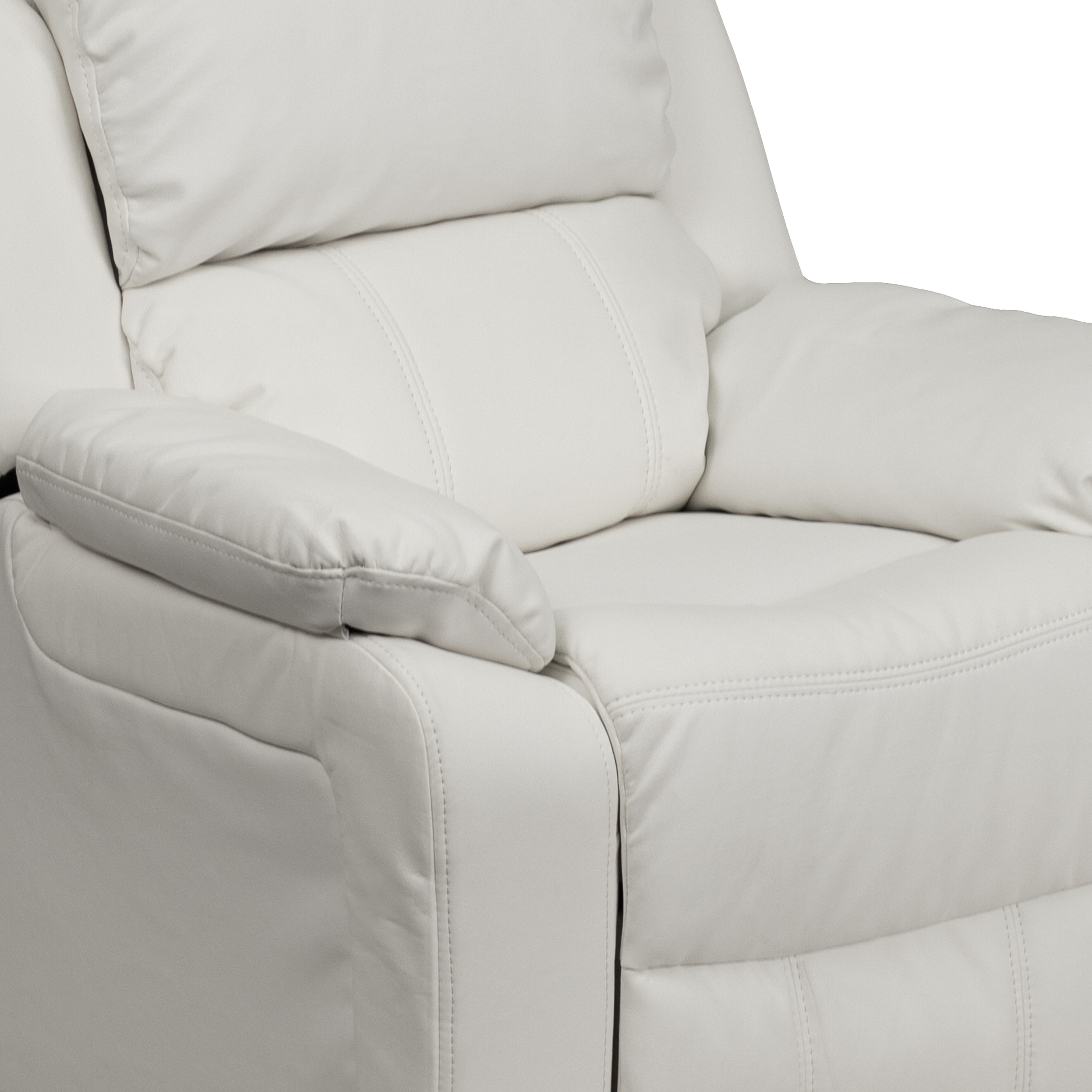 Deluxe Padded Contemporary Kids Recliner with Storage Arms
