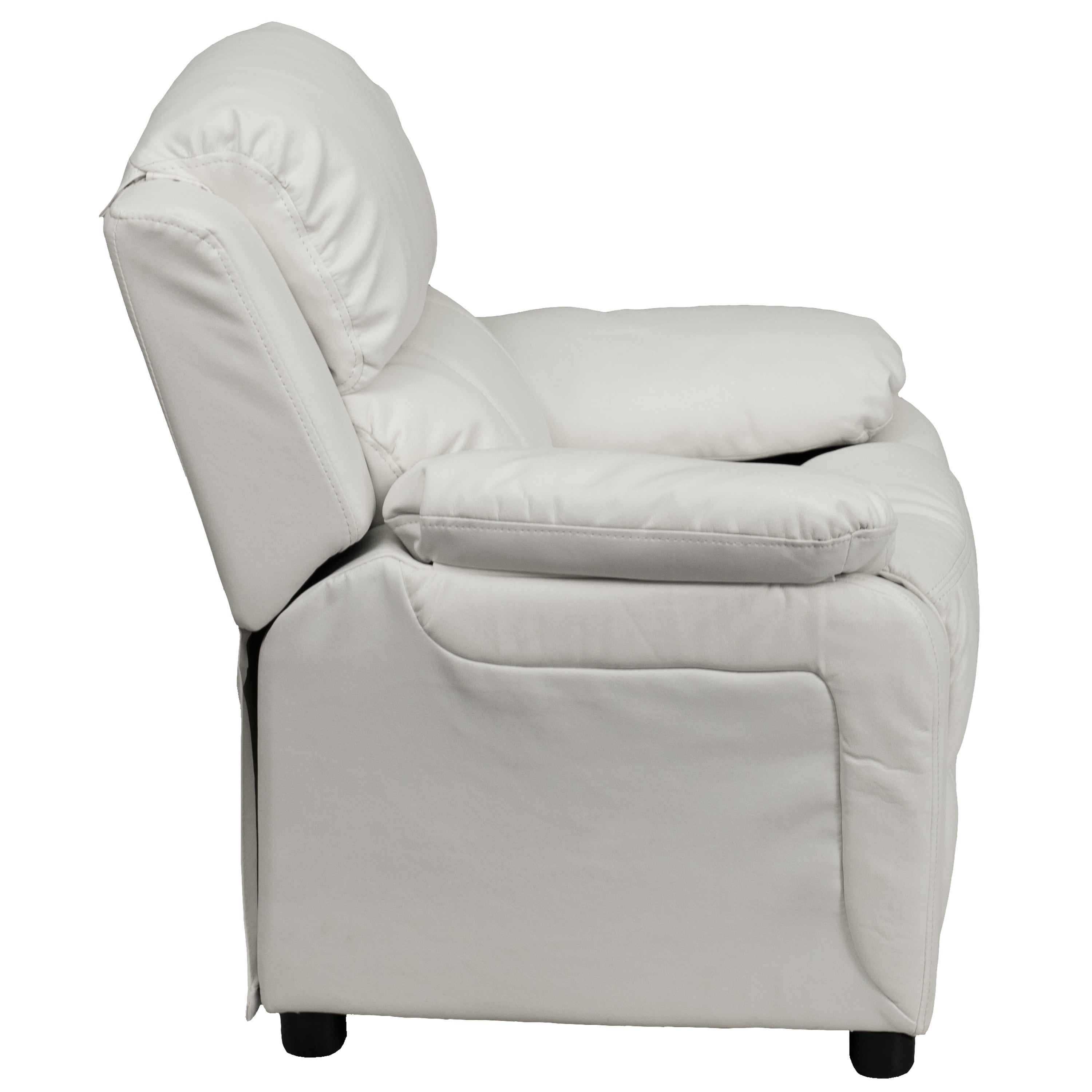 Deluxe Padded Contemporary Kids Recliner with Storage Arms