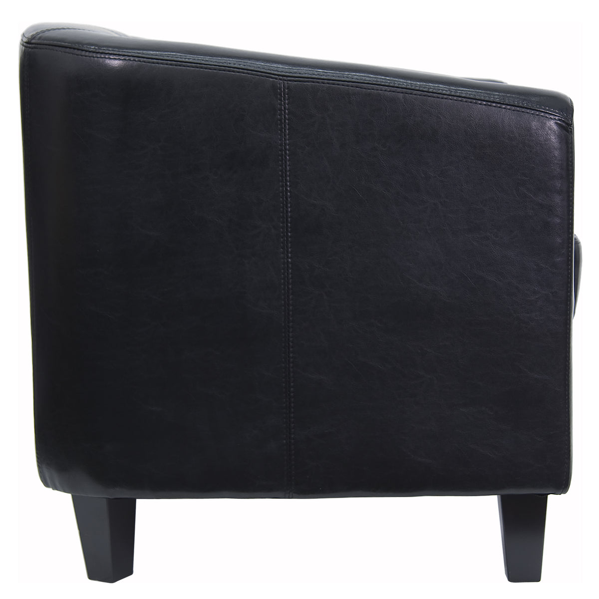 LeatherSoft Lounge Chair with Sloping Arms