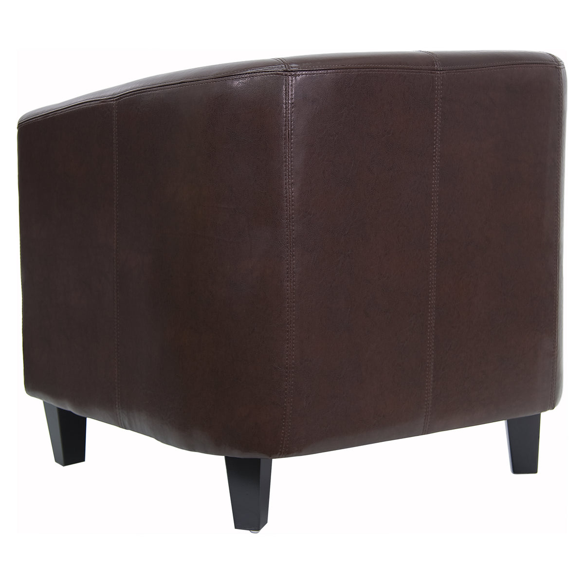 LeatherSoft Lounge Chair with Sloping Arms