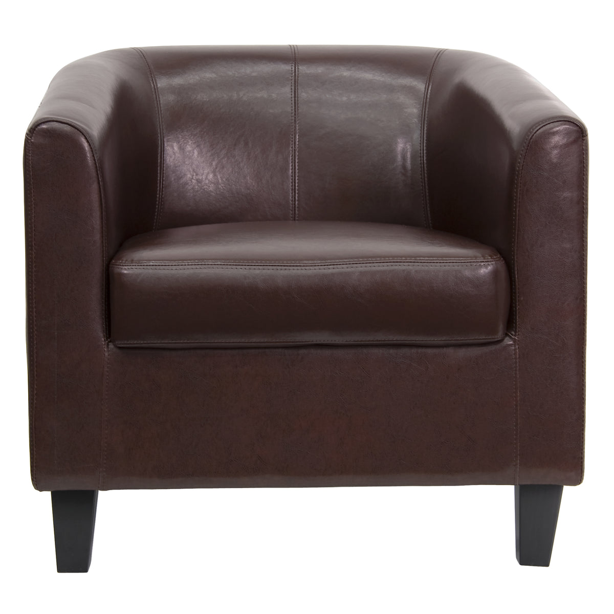 LeatherSoft Lounge Chair with Sloping Arms