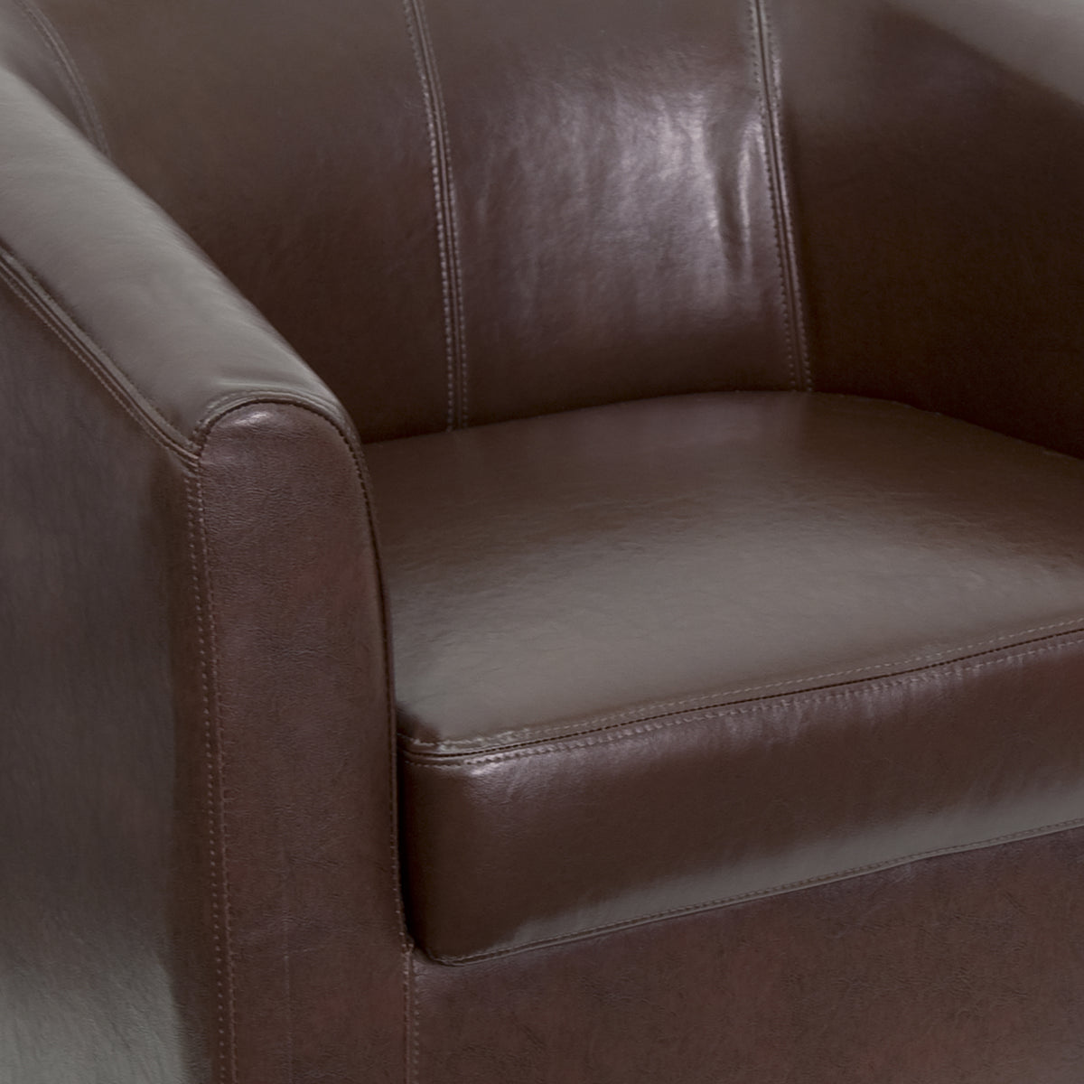 LeatherSoft Lounge Chair with Sloping Arms