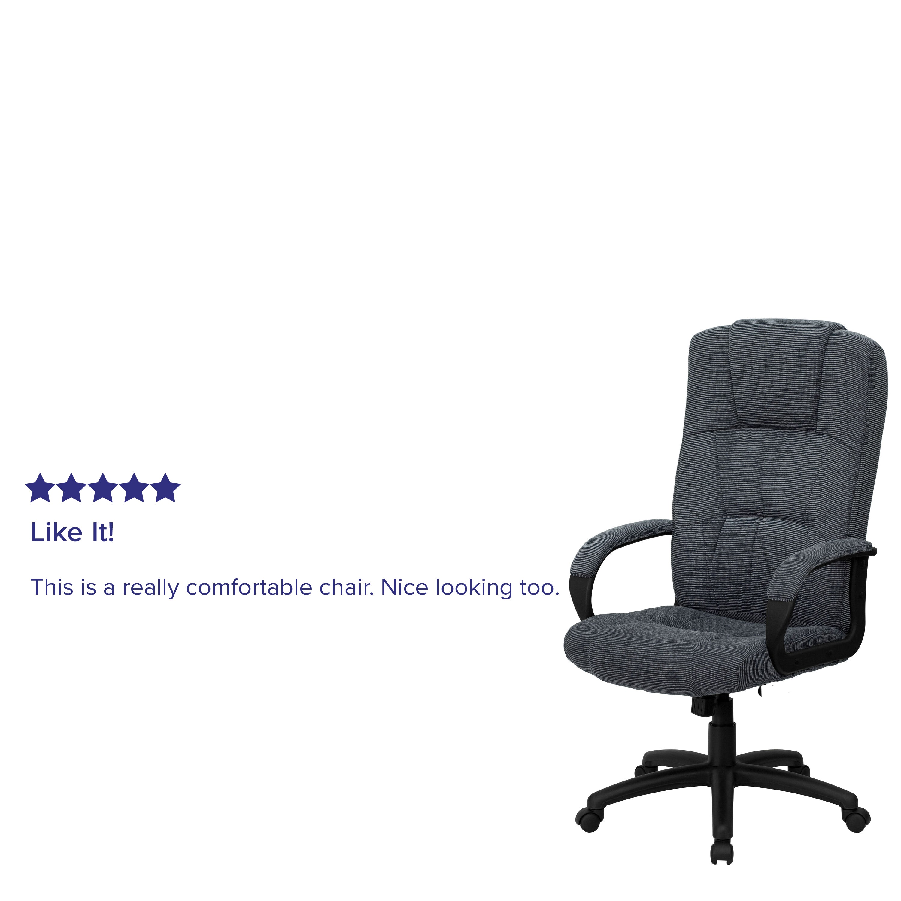 High Back Fabric Executive Swivel Office Chair with Arms-Office Chair-Flash Furniture-Wall2Wall Furnishings