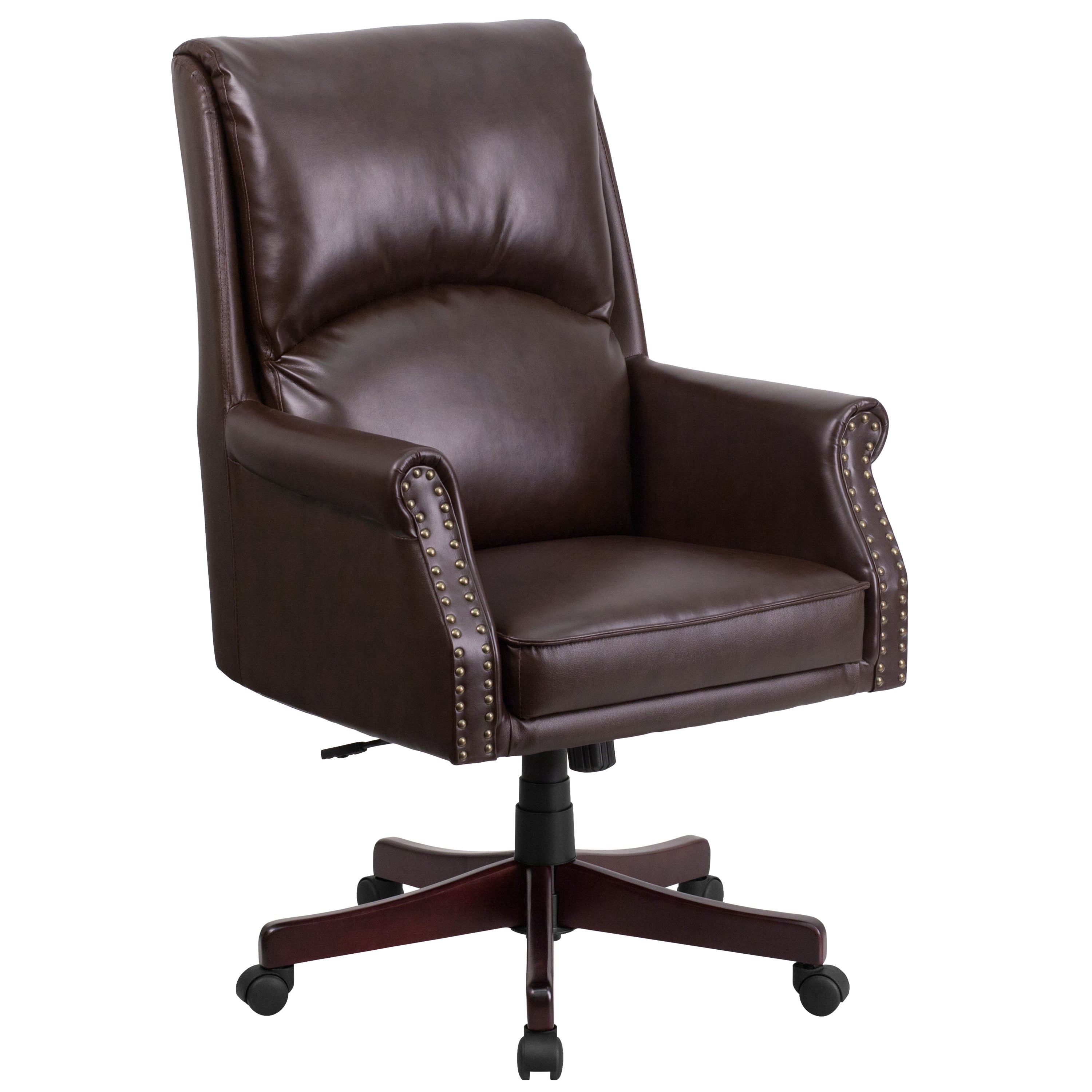 High Back Pillow Back LeatherSoft Executive Swivel Office Chair with Arms-Office Chair-Flash Furniture-Wall2Wall Furnishings