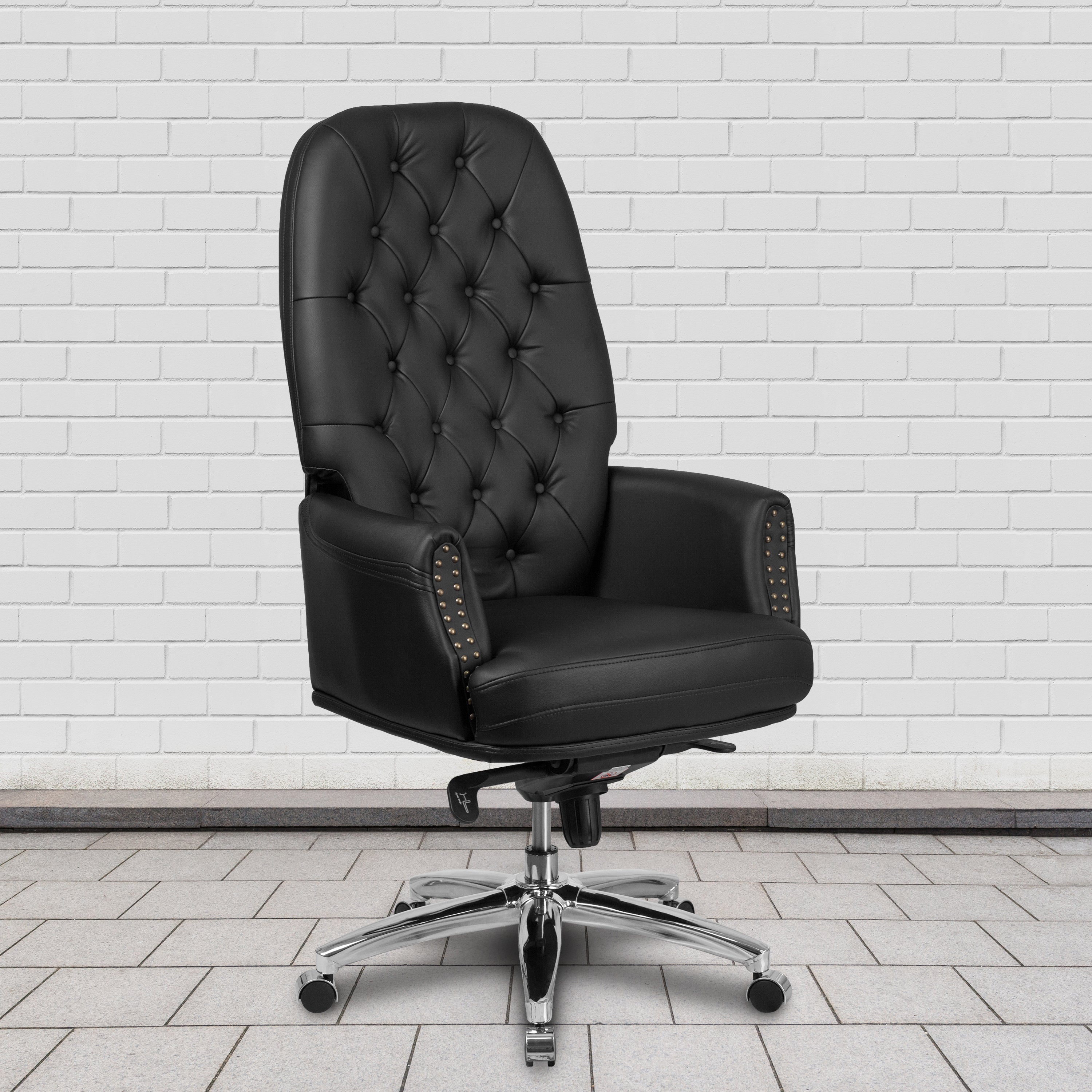 High Back Traditional Tufted LeatherSoft Multifunction Executive Swivel Ergonomic Office Chair with Arms-Office Chair-Flash Furniture-Wall2Wall Furnishings