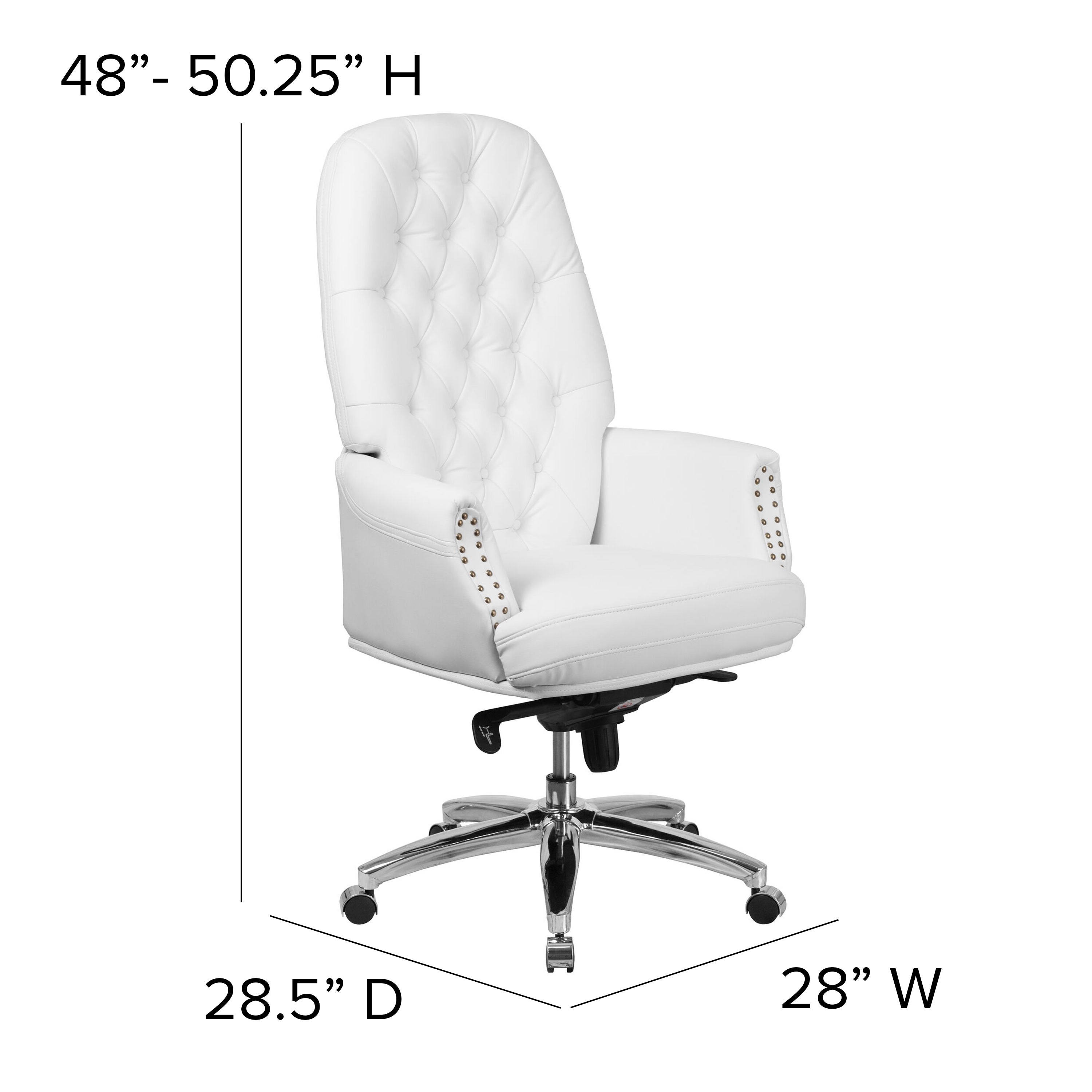High Back Traditional Tufted LeatherSoft Multifunction Executive Swivel Ergonomic Office Chair with Arms