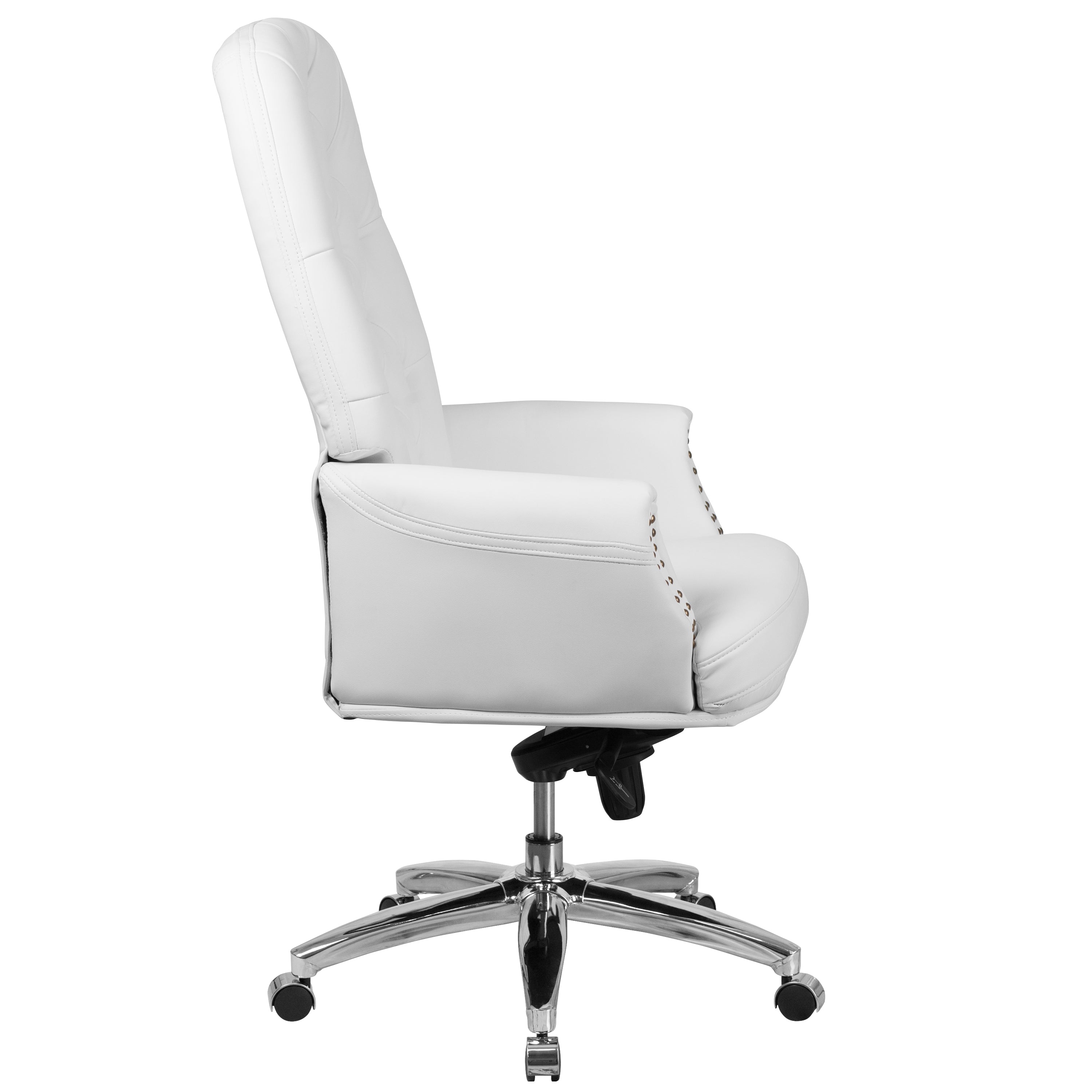 High Back Traditional Tufted LeatherSoft Multifunction Executive Swivel Ergonomic Office Chair with Arms