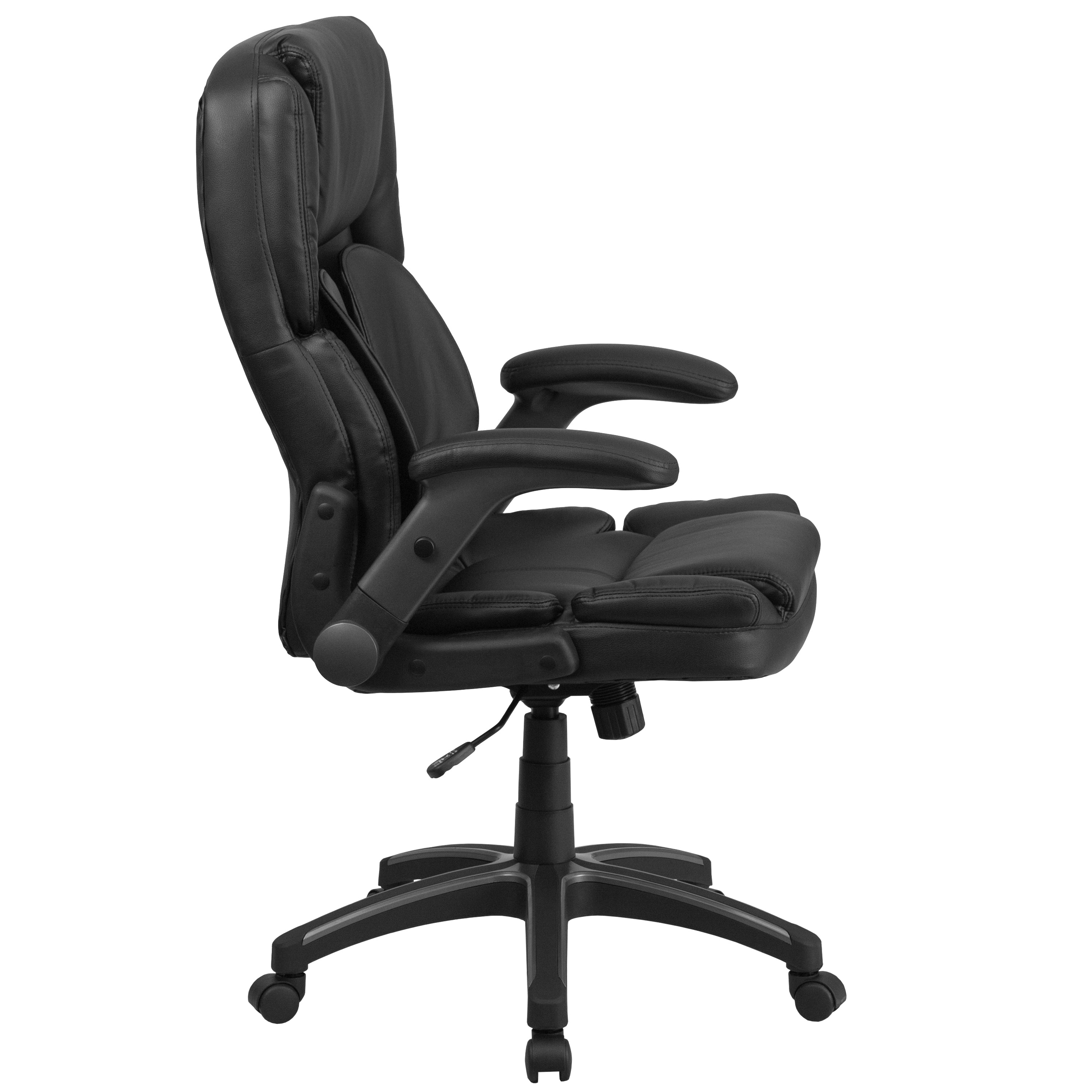 Extreme Comfort High Back LeatherSoft Executive Swivel Ergonomic Office Chair with Flip-Up Arms