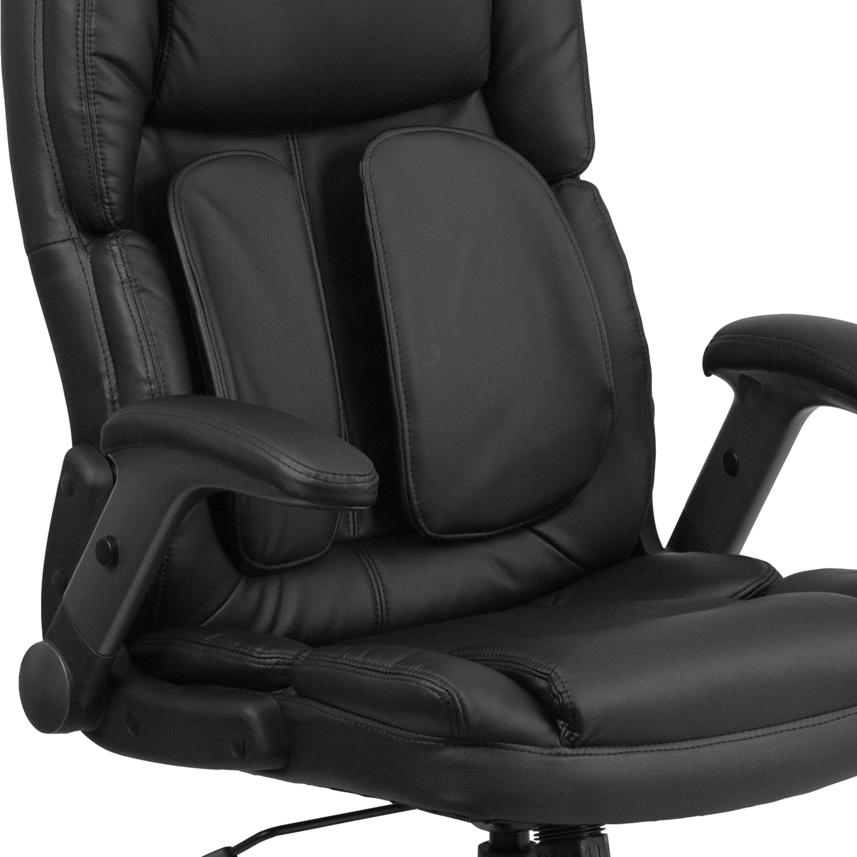 Extreme Comfort High Back LeatherSoft Executive Swivel Ergonomic Office Chair with Flip-Up Arms