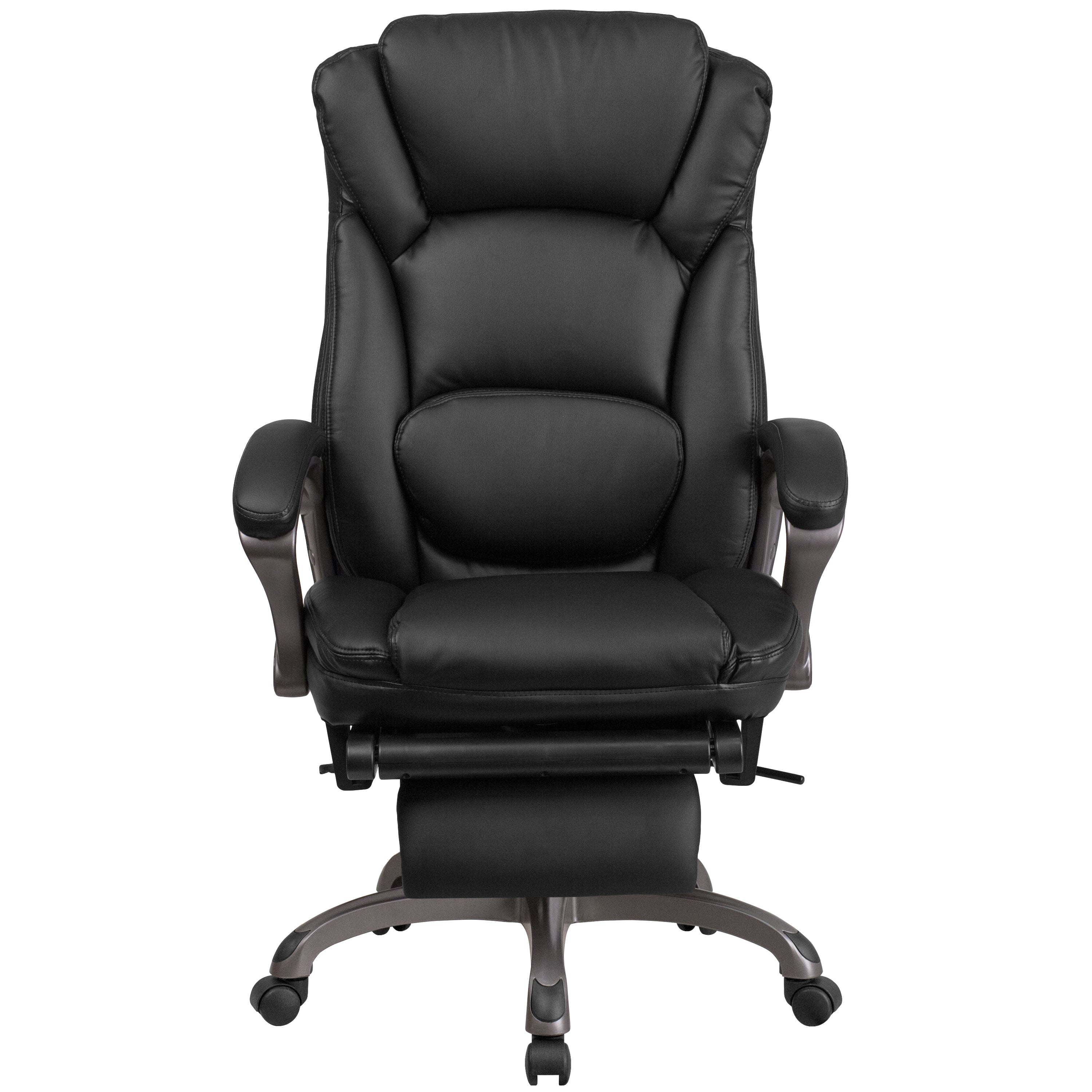 High Back LeatherSoft Executive Reclining Swivel Office Chair with Outer Lumbar Cushion and Arms