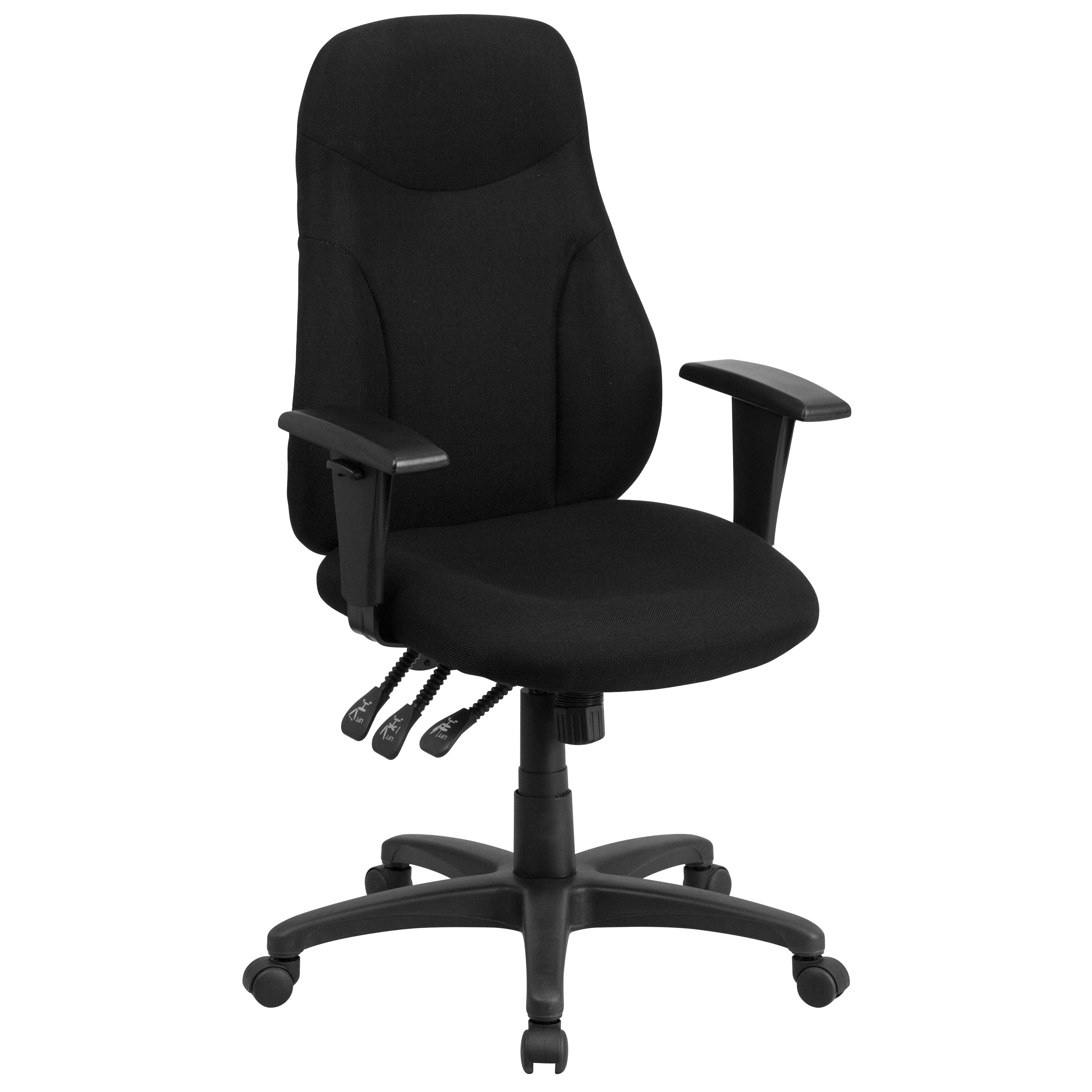 High Back Fabric Multifunction Swivel Ergonomic Task Office Chair with Adjustable Arms-Office Chair-Flash Furniture-Wall2Wall Furnishings