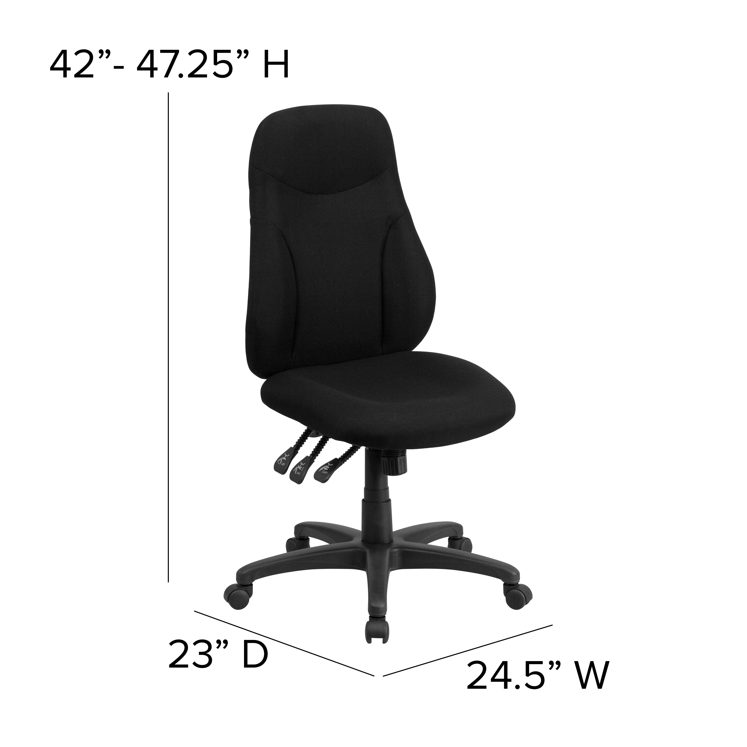 High Back Fabric Multifunction Swivel Ergonomic Task Office Chair