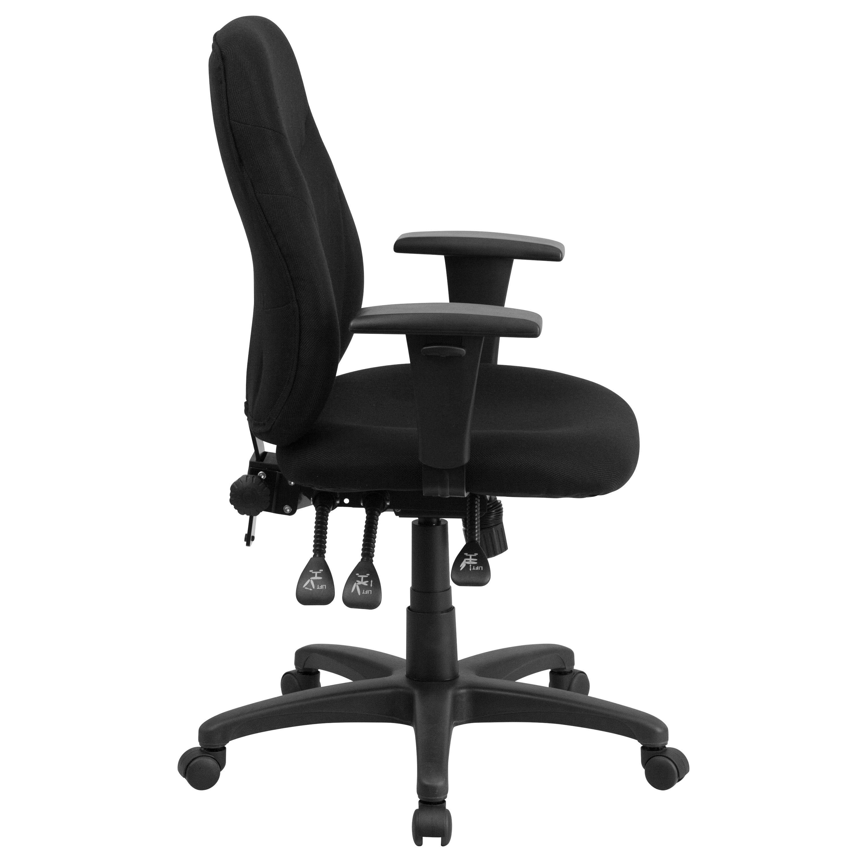 Mid-Back Fabric Multifunction Swivel Ergonomic Task Office Chair with 1.5" Back Adjustment and Adjustable Arms-Office Chair-Flash Furniture-Wall2Wall Furnishings