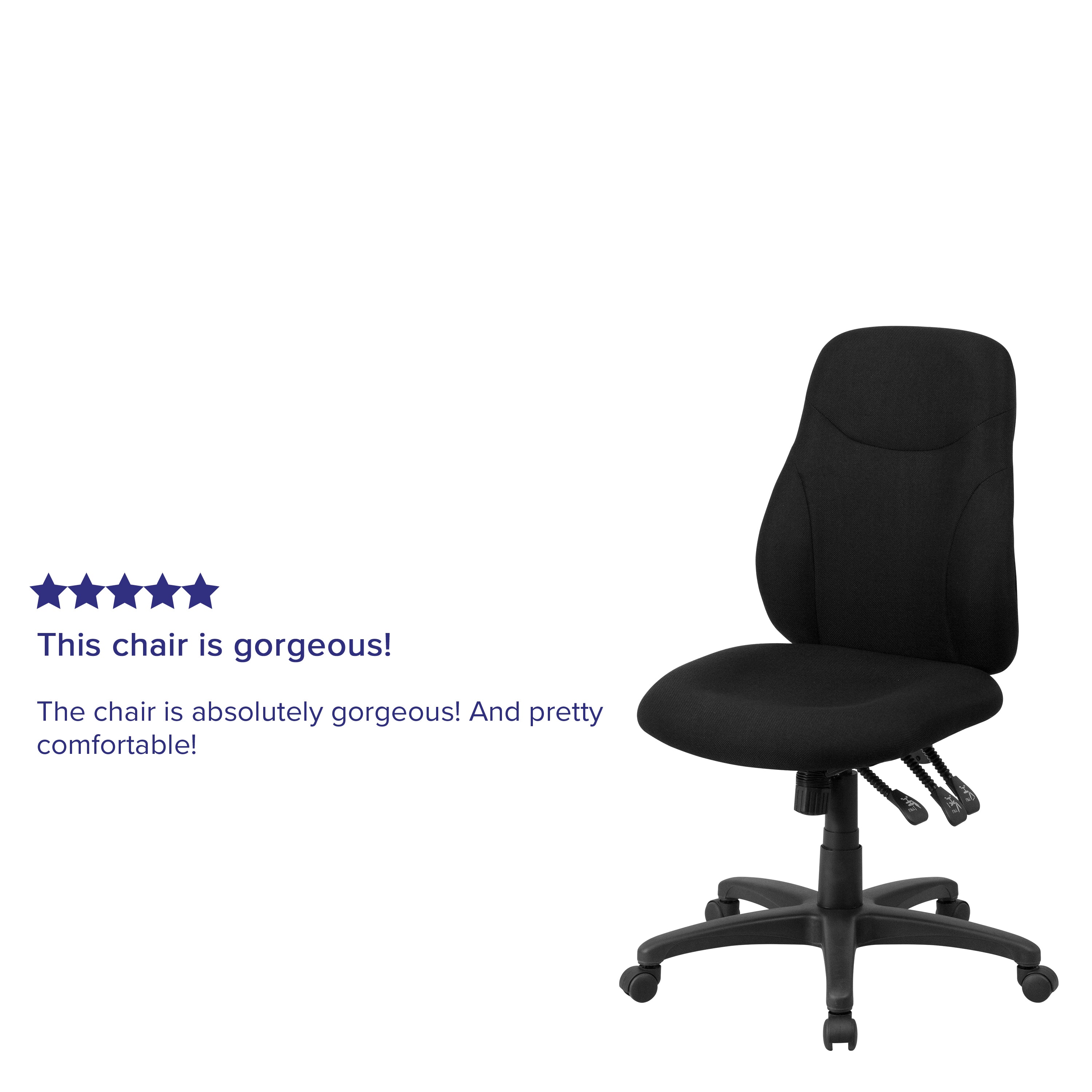 Mid-Back Fabric Multifunction Swivel Ergonomic Task Office Chair with 1.5" Back Adjustment