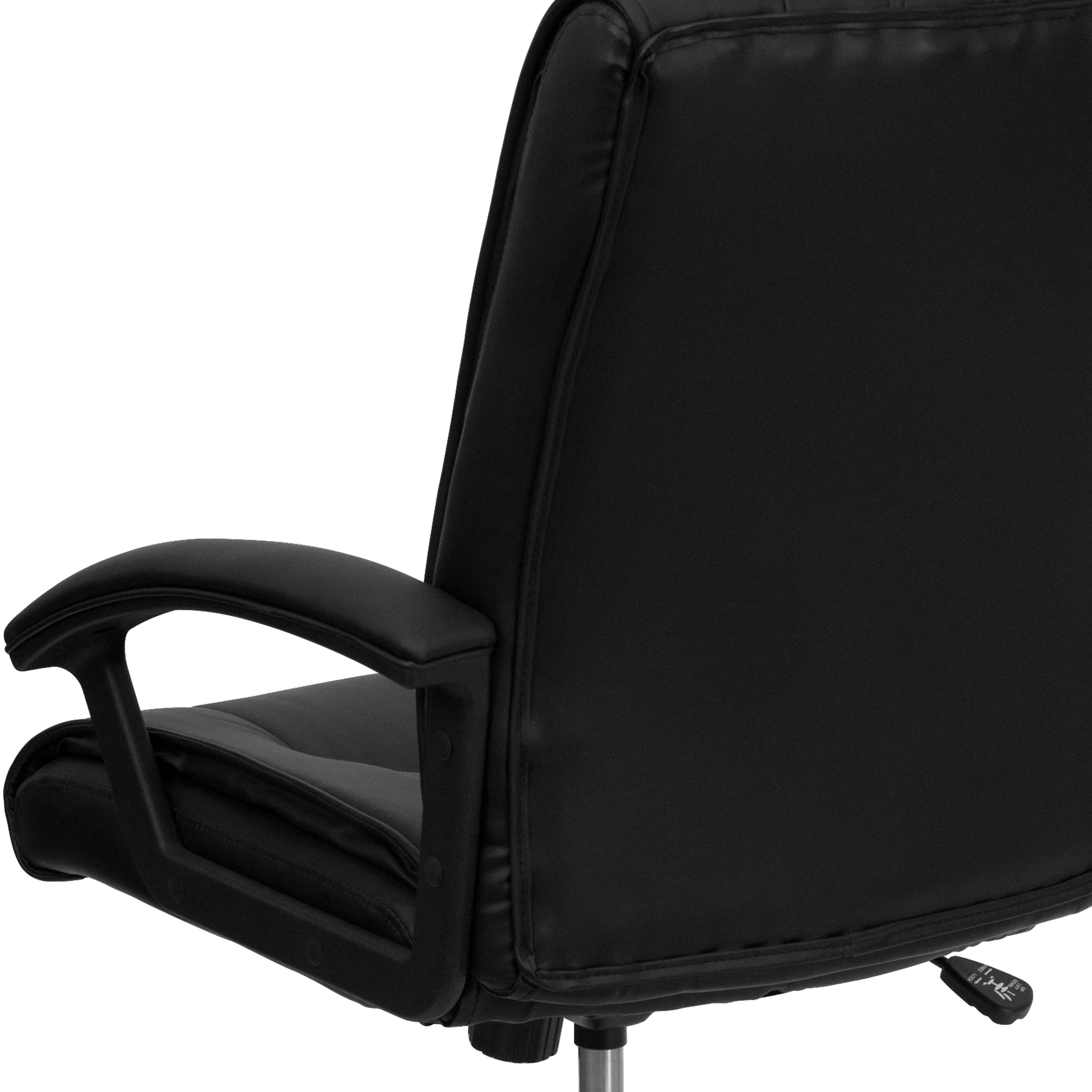 Mid-Back LeatherSoftSoft Swivel Manager's Office Chair with Arms-Office Chair-Flash Furniture-Wall2Wall Furnishings