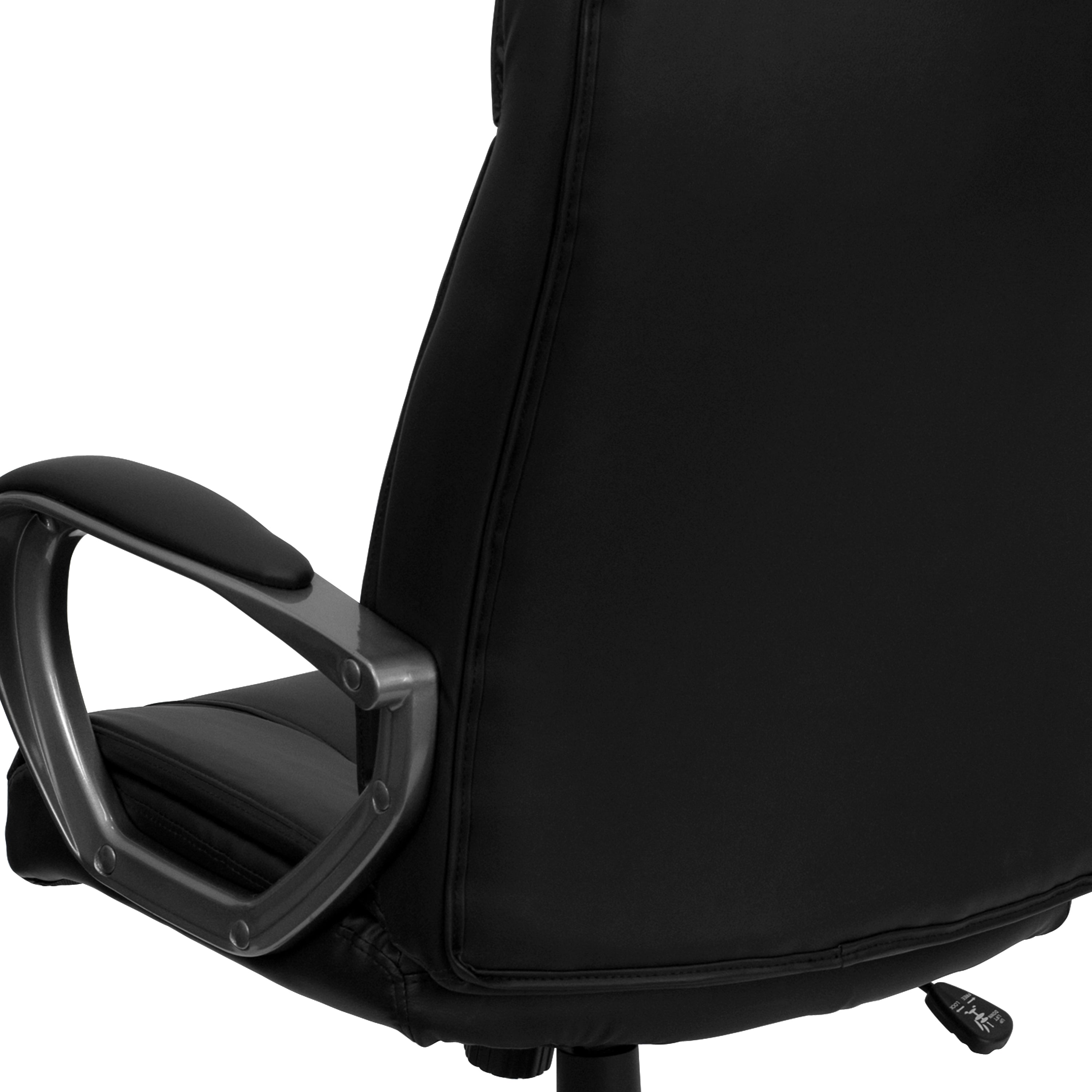 High Back LeatherSoft Executive Swivel Office Chair with Lip Edge Base and Arms