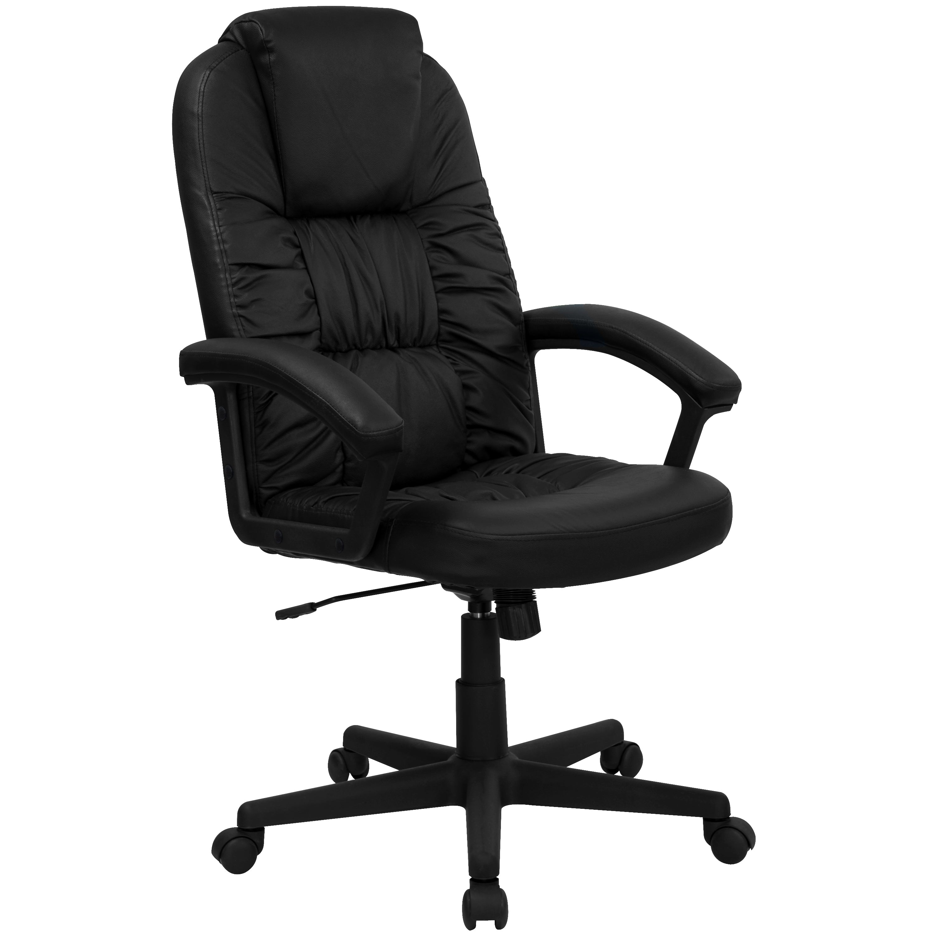 High Back LeatherSoft Soft Ripple Upholstered Executive Swivel Office Chair with Padded Arms-Office Chair-Flash Furniture-Wall2Wall Furnishings