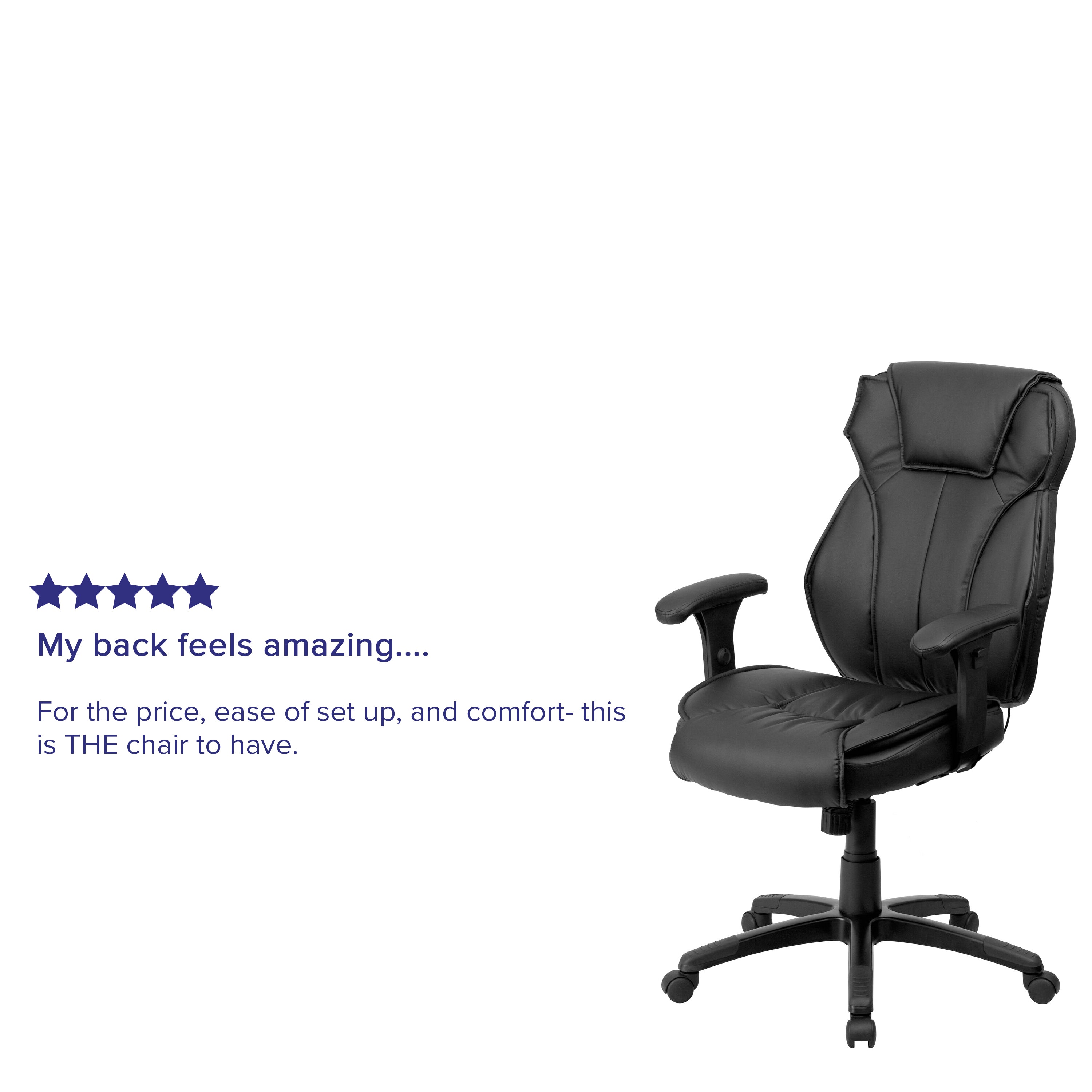 High Back LeatherSoft Multifunction Executive Swivel Ergonomic Office Chair with Lumbar Support Knob with Arms