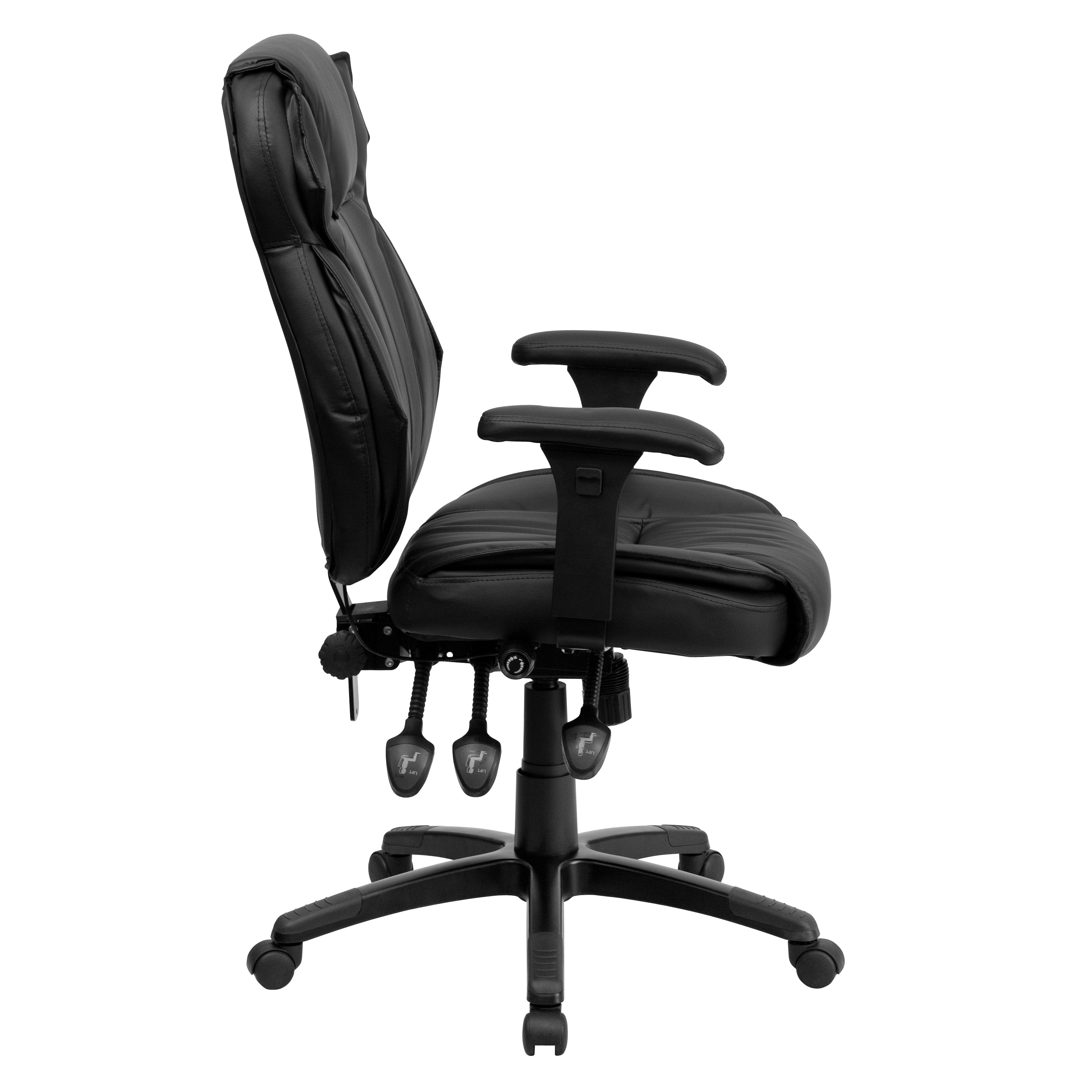 High Back LeatherSoft Multifunction Executive Swivel Ergonomic Office Chair with Lumbar Support Knob with Arms