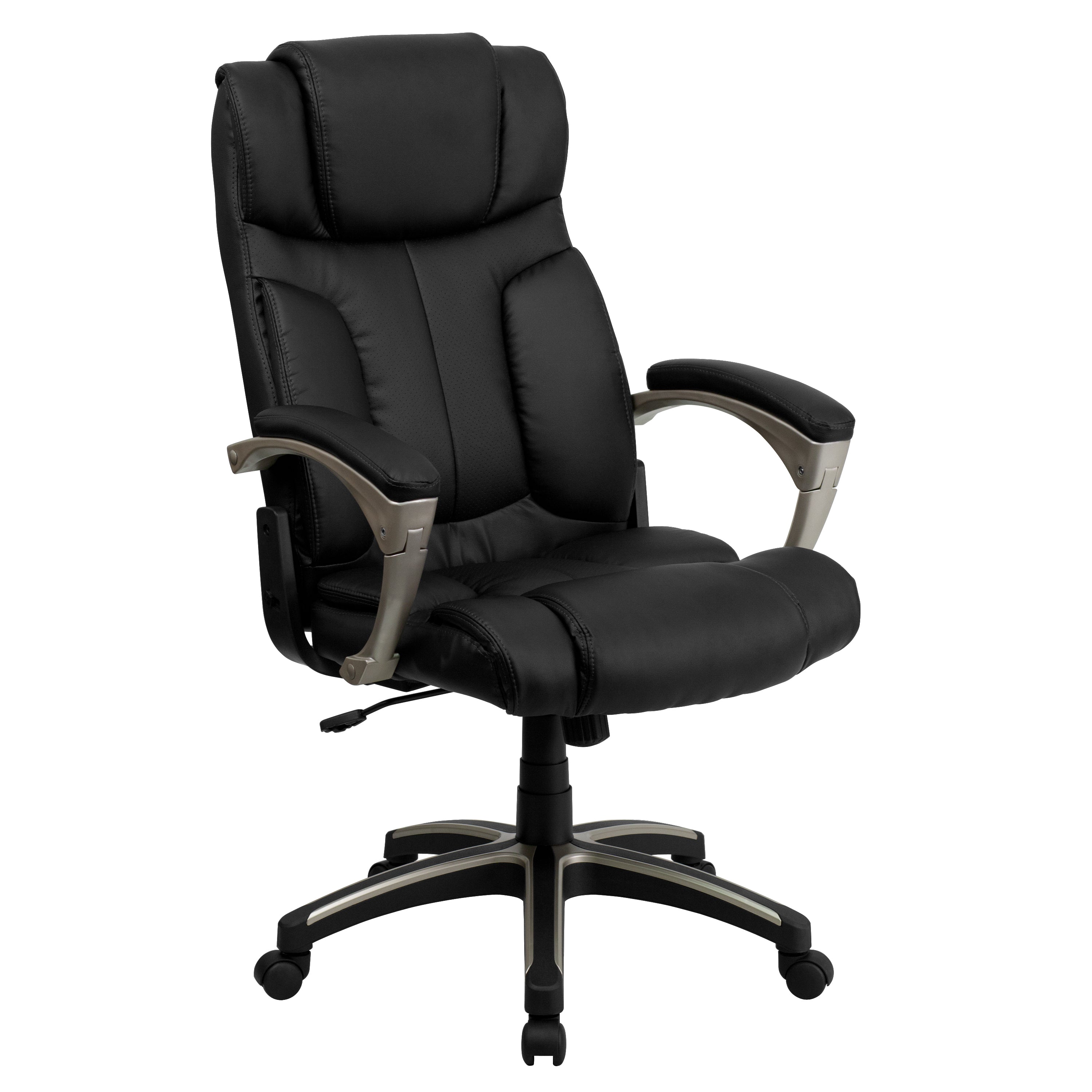 High Back Folding LeatherSoft Executive Swivel Office Chair with Arms-Office Chair-Flash Furniture-Wall2Wall Furnishings