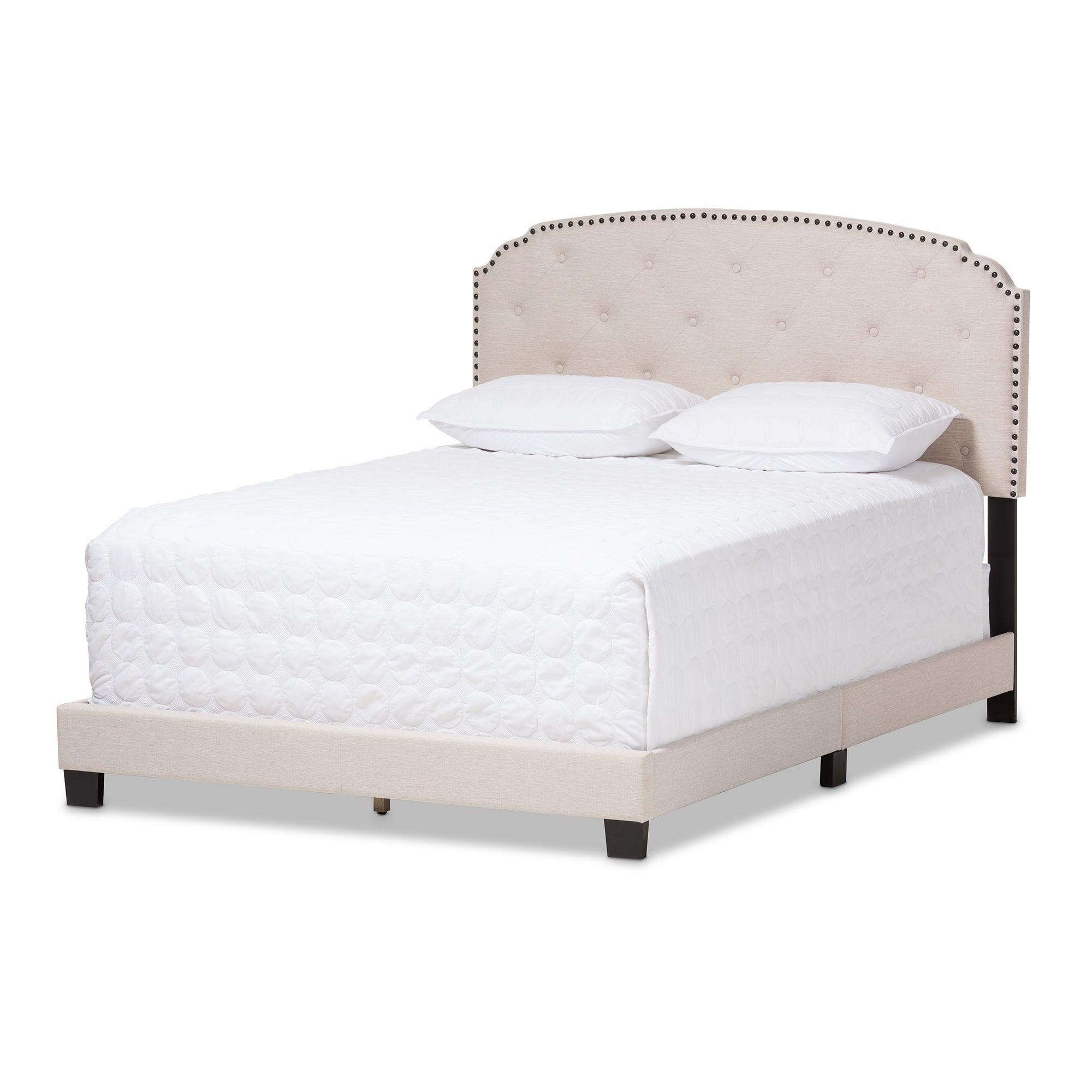 Lexi Modern and Contemporary Light Fabric Upholstered Bed