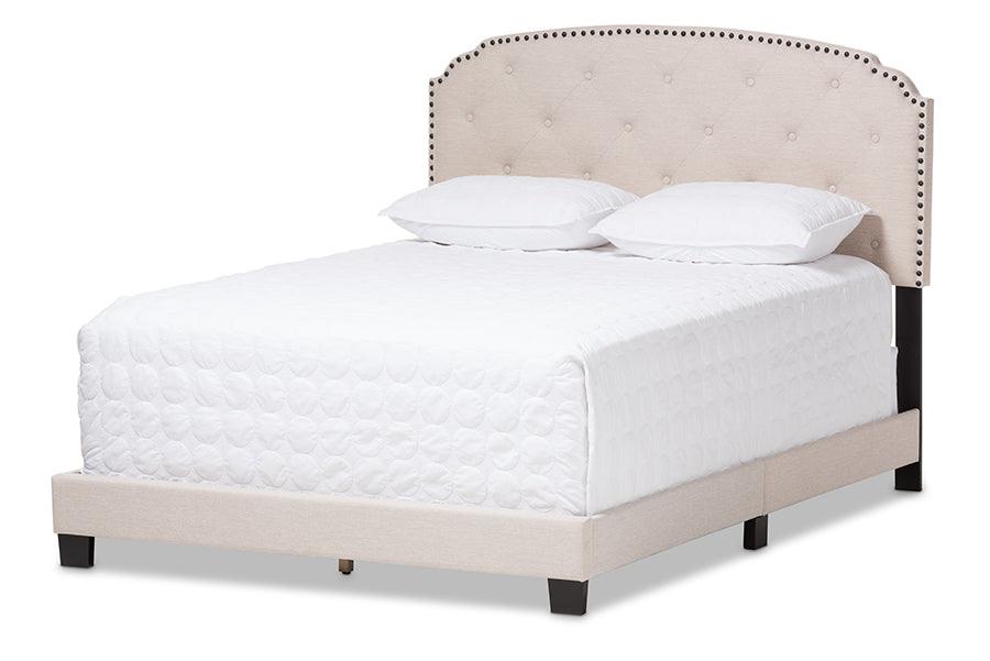 Lexi Modern and Contemporary Light Fabric Upholstered Bed
