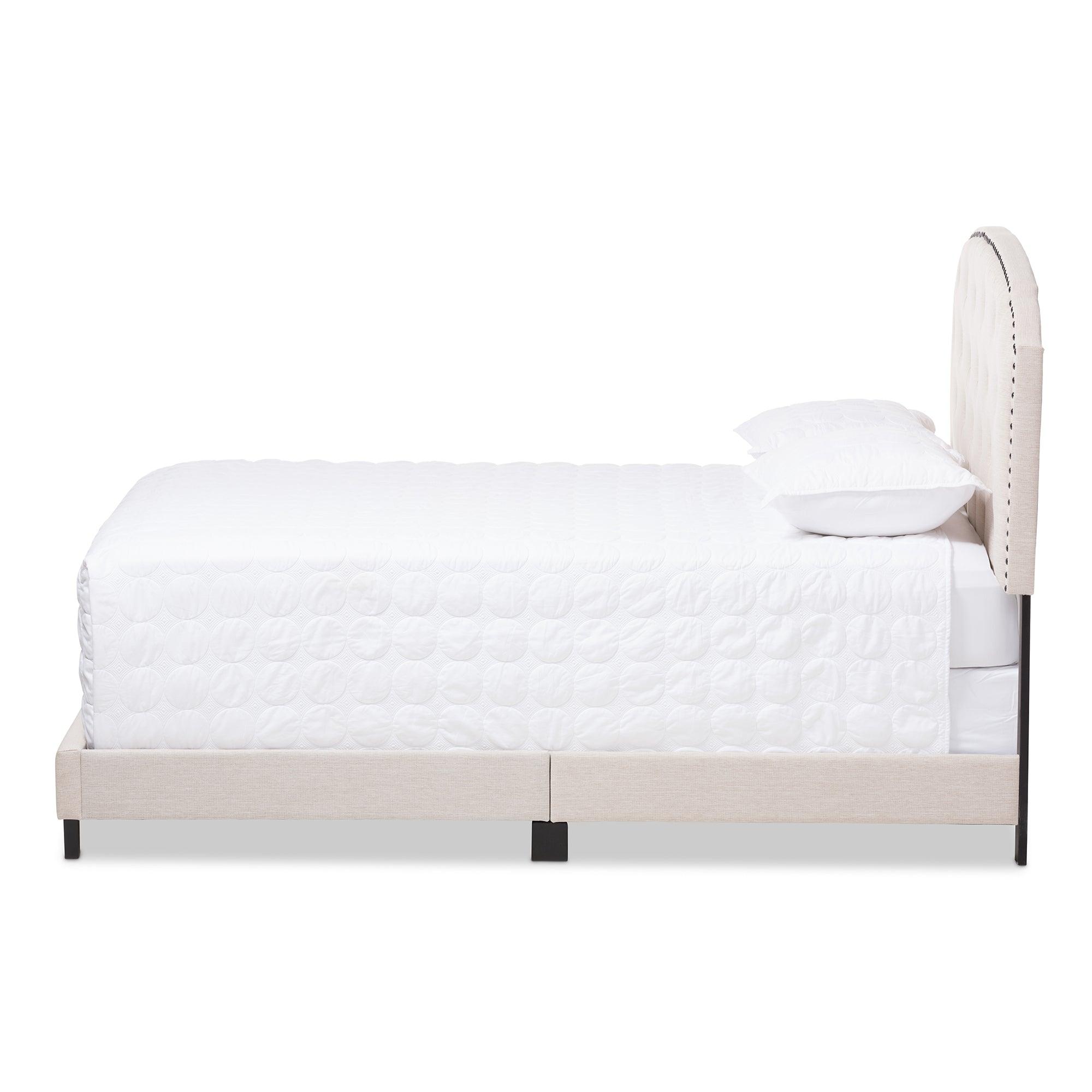 Lexi Modern and Contemporary Light Fabric Upholstered Bed