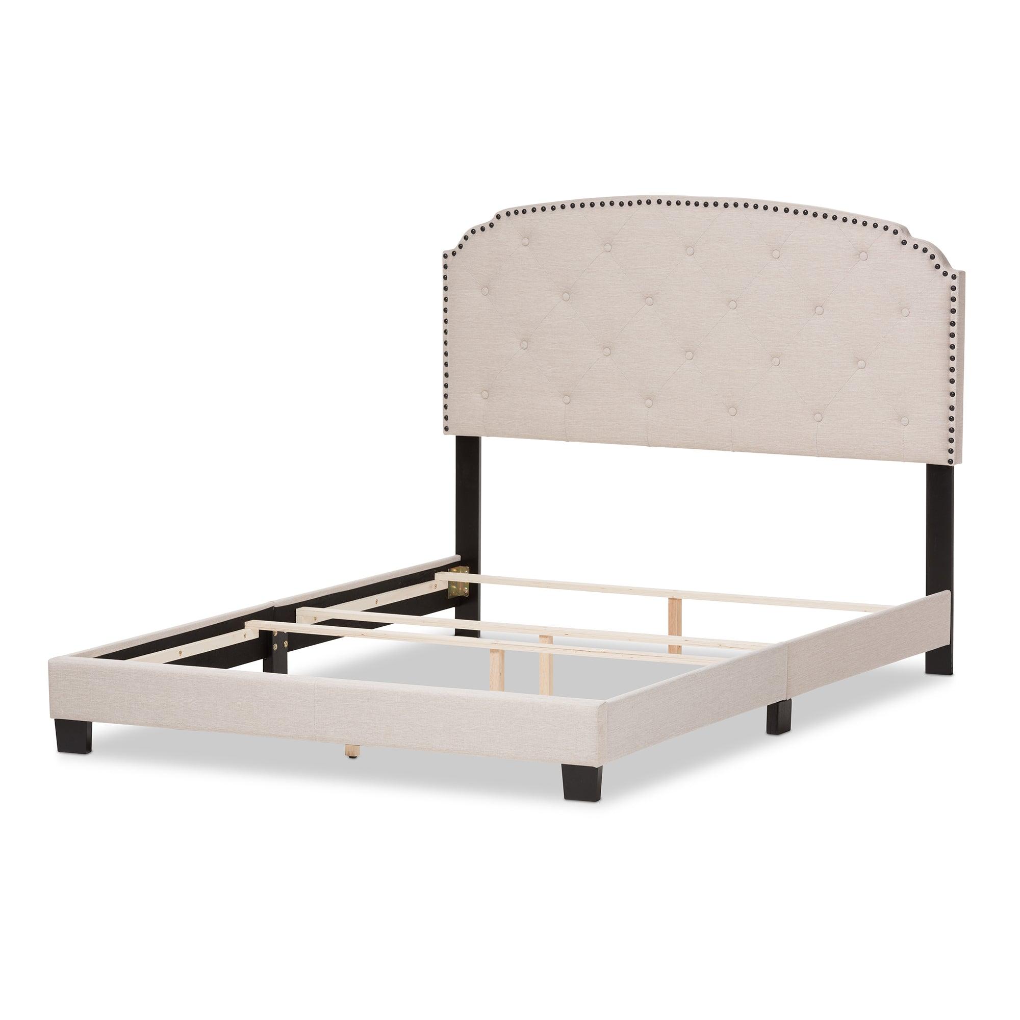 Lexi Modern and Contemporary Light Fabric Upholstered Bed