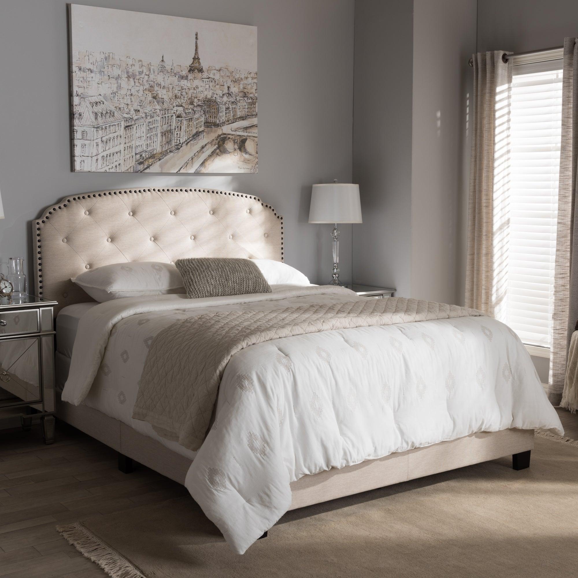 Lexi Modern and Contemporary Light Fabric Upholstered Bed