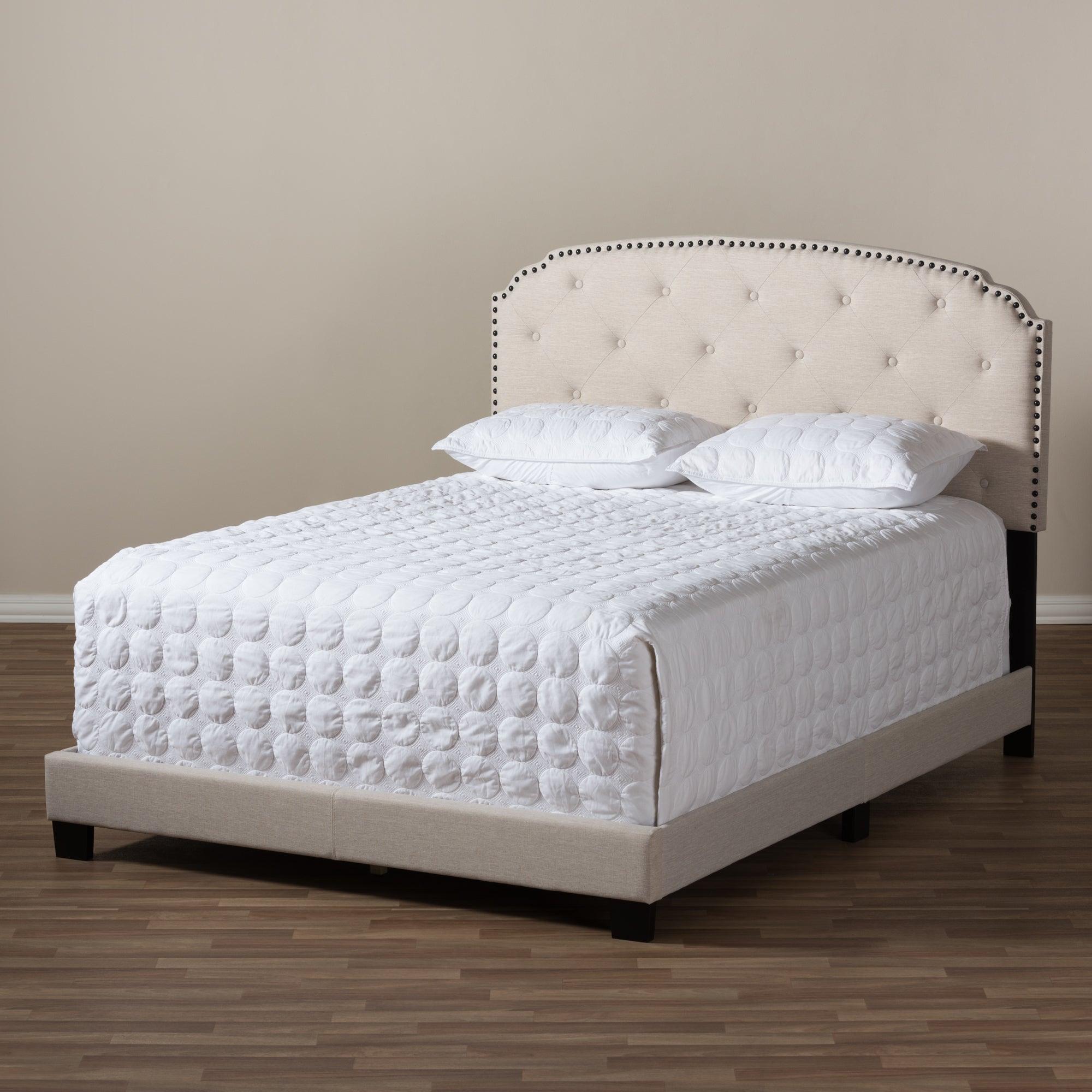 Lexi Modern and Contemporary Light Fabric Upholstered Bed