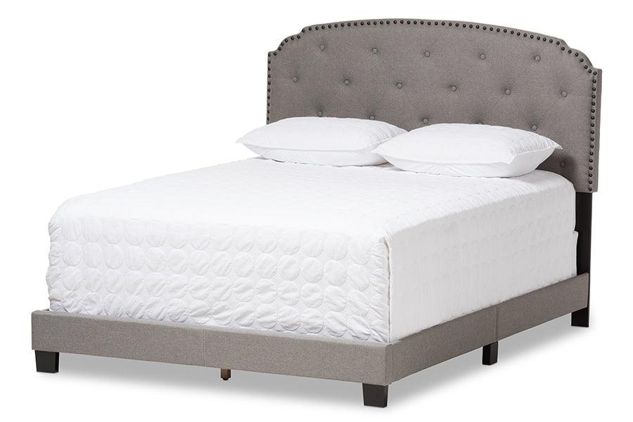Lexi Modern and Contemporary Light Fabric Upholstered Bed