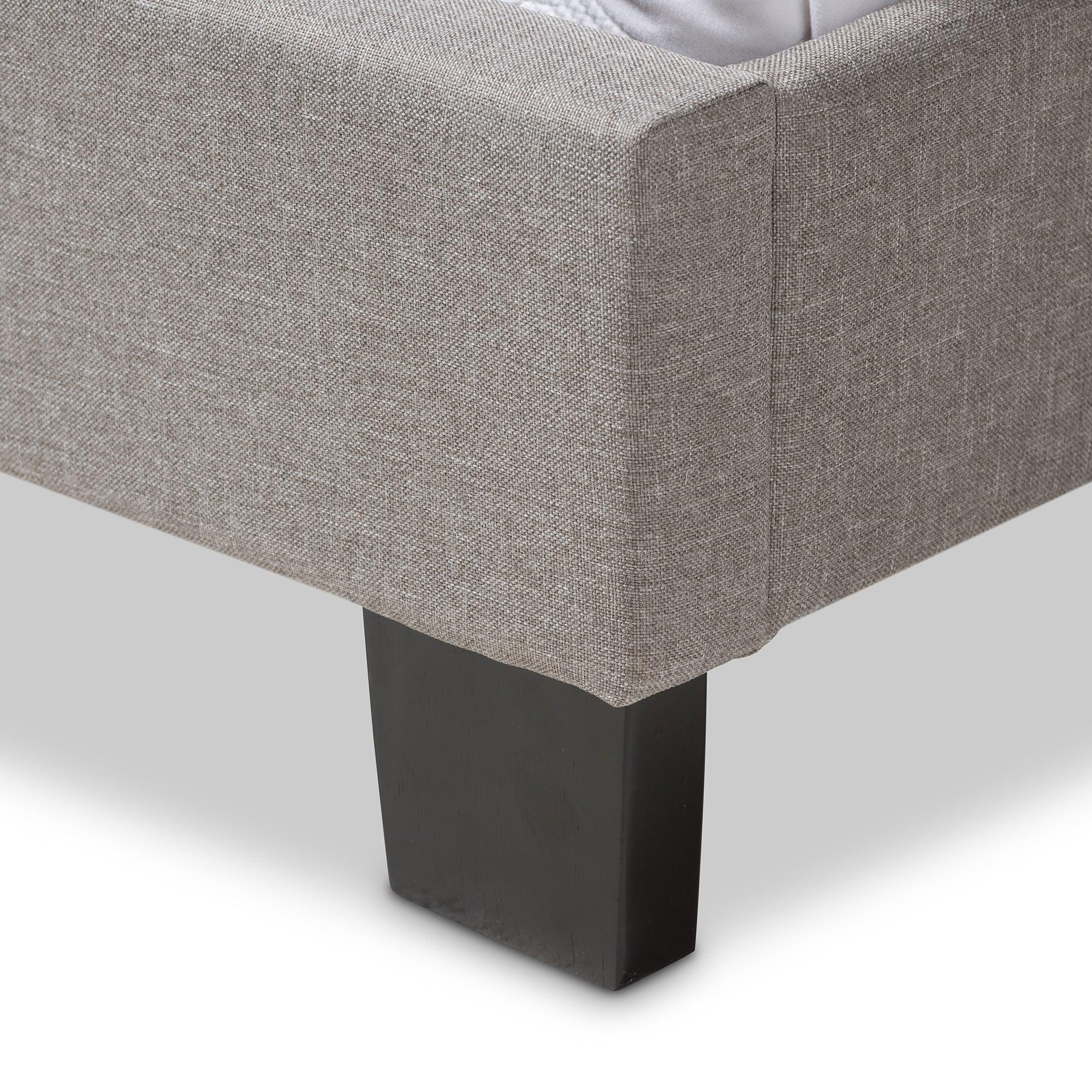 Lexi Modern and Contemporary Light Fabric Upholstered Bed