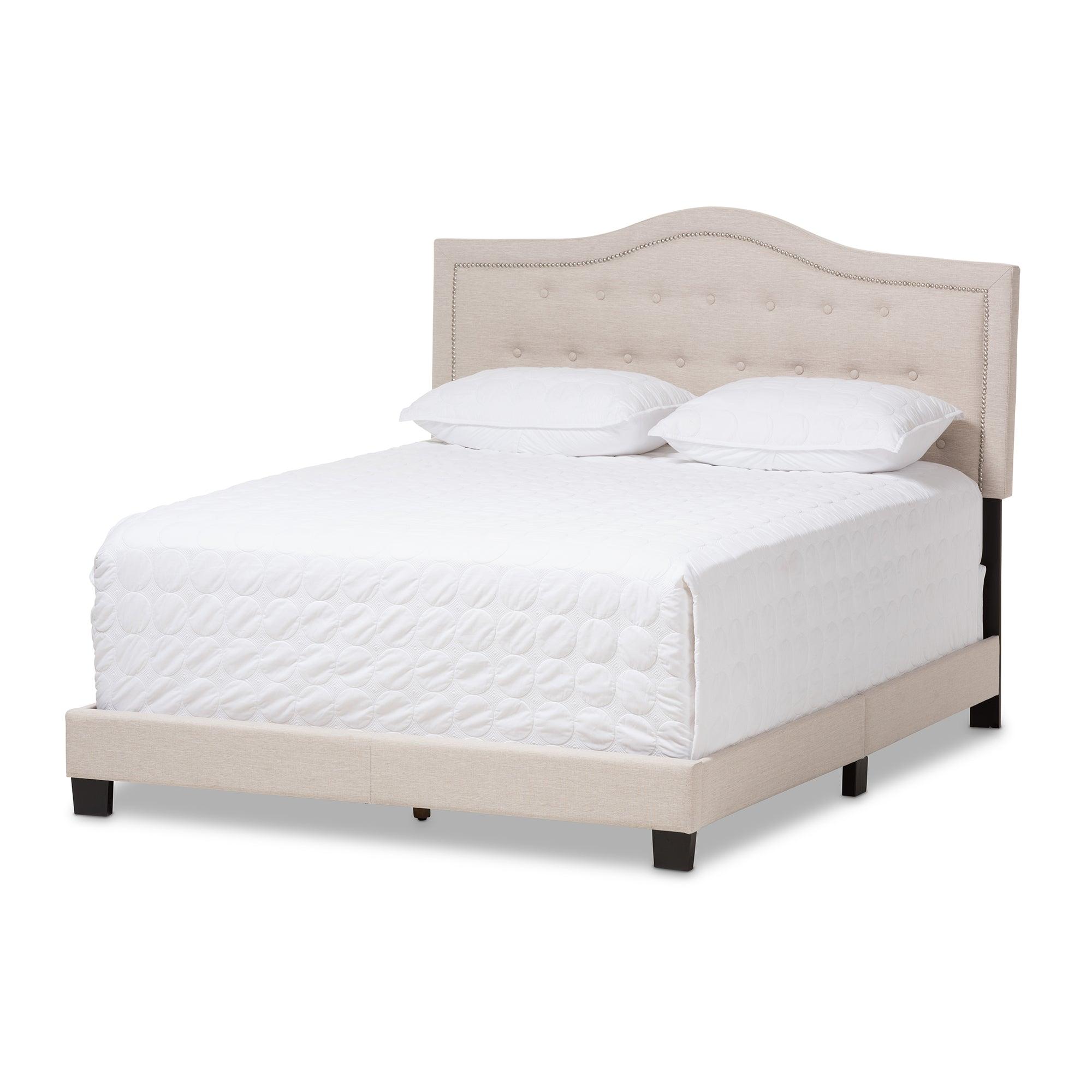 Emerson Modern and Contemporary Light Fabric Upholstered Bed