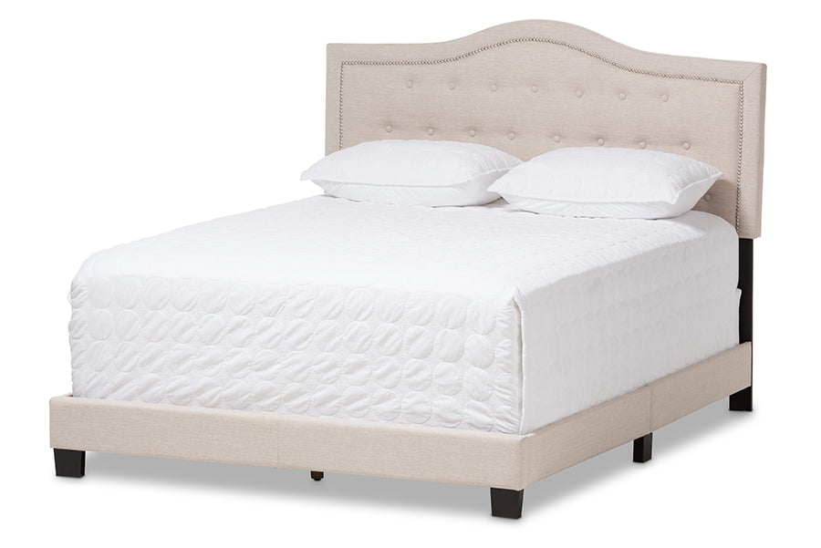 Emerson Modern and Contemporary Light Fabric Upholstered Bed