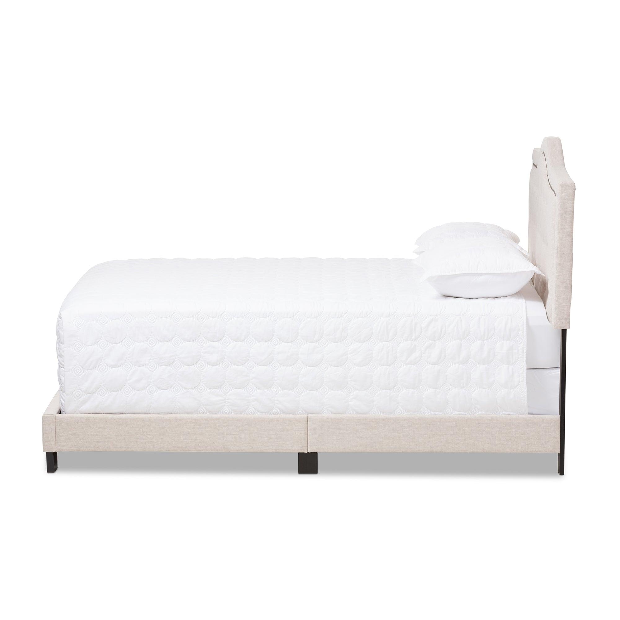 Emerson Modern and Contemporary Light Fabric Upholstered Bed