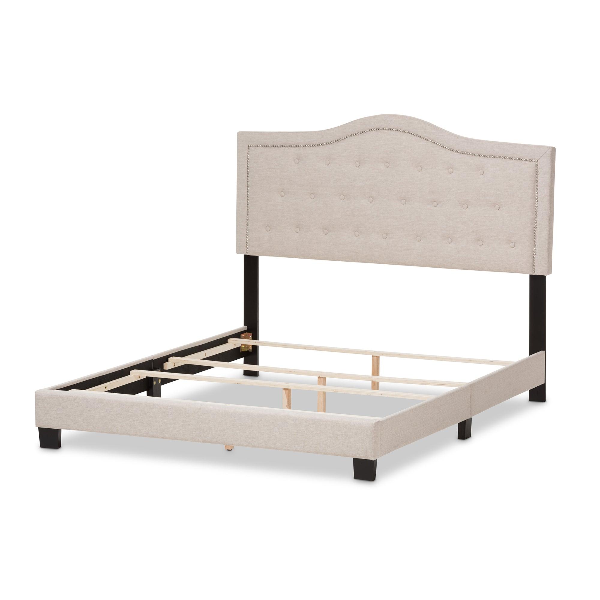 Emerson Modern and Contemporary Light Fabric Upholstered Bed