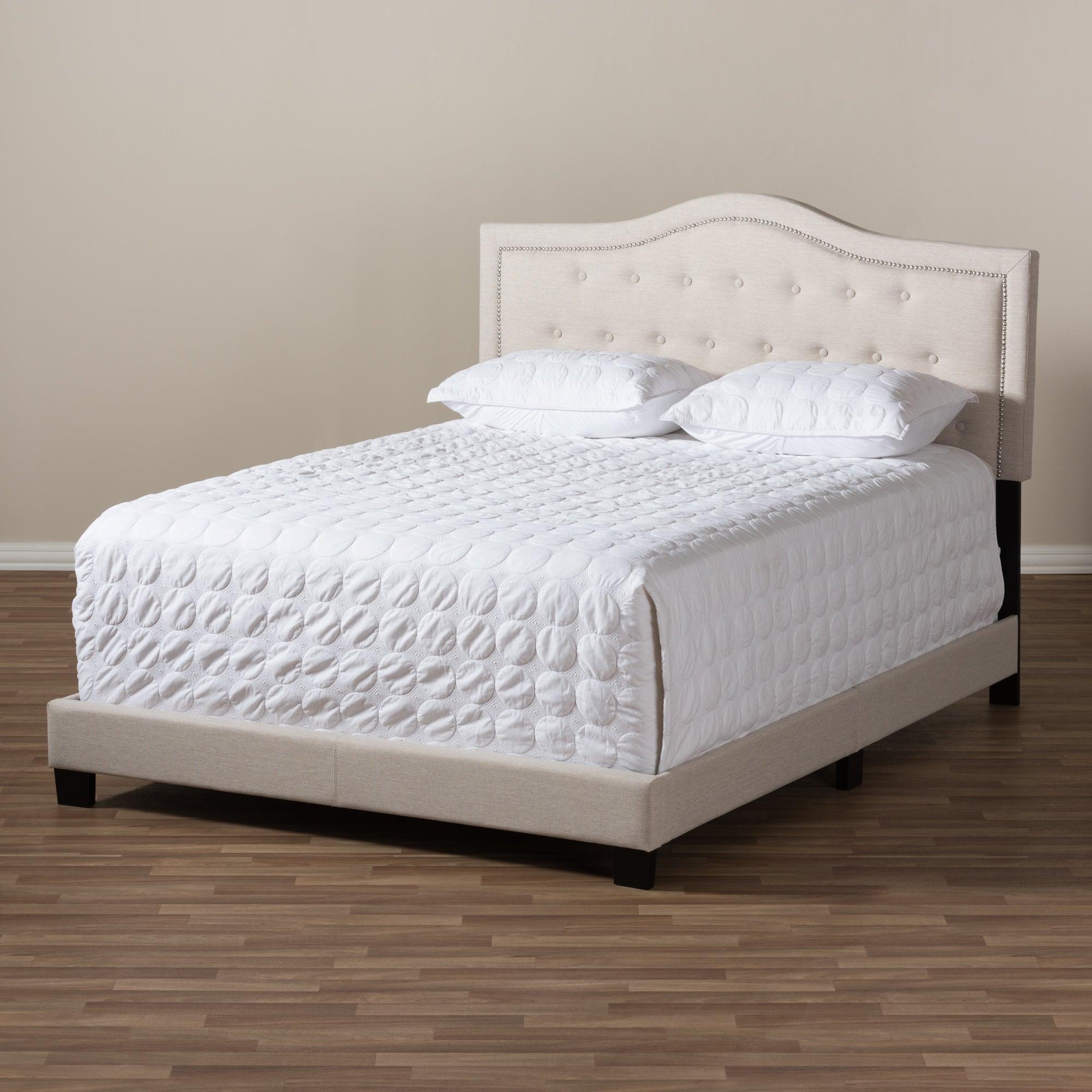 Emerson Modern and Contemporary Light Fabric Upholstered Bed