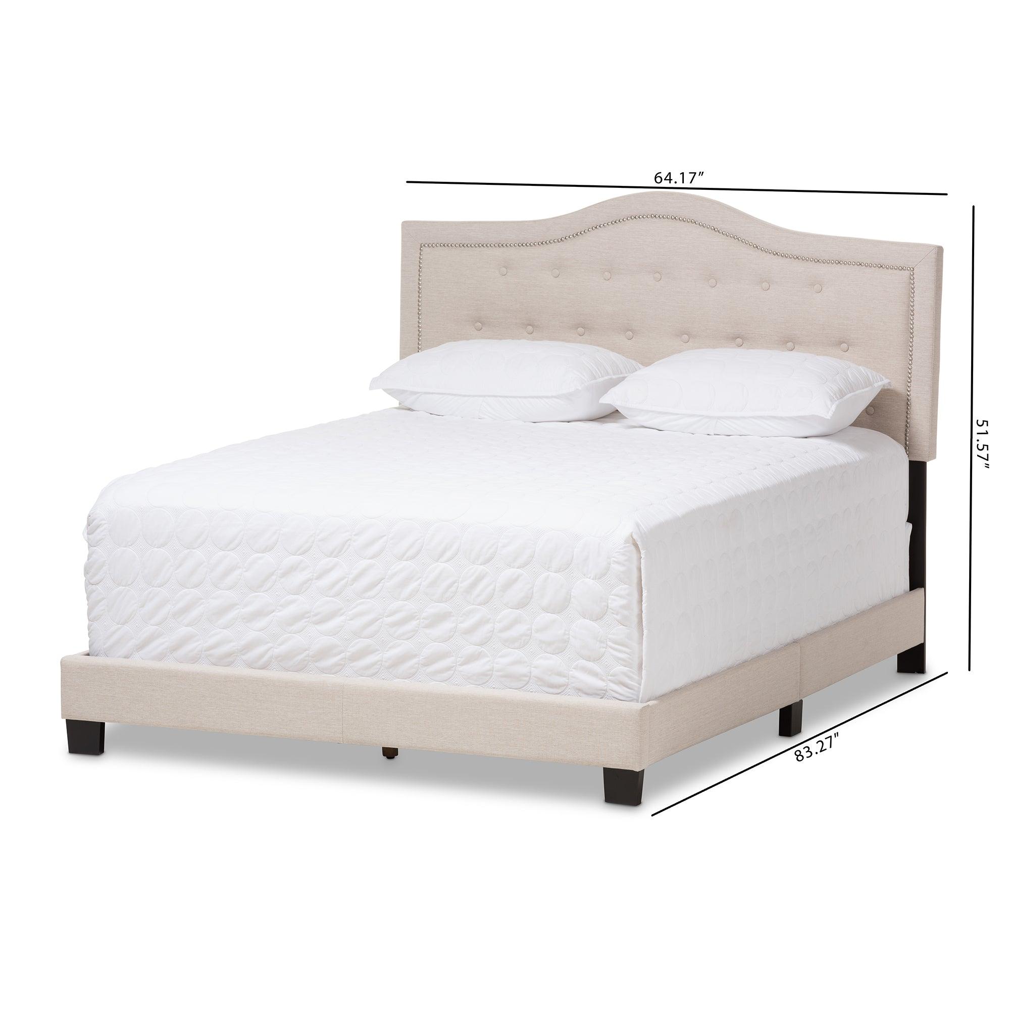 Emerson Modern and Contemporary Light Fabric Upholstered Bed