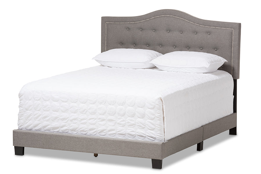 Emerson Modern and Contemporary Light Fabric Upholstered Bed