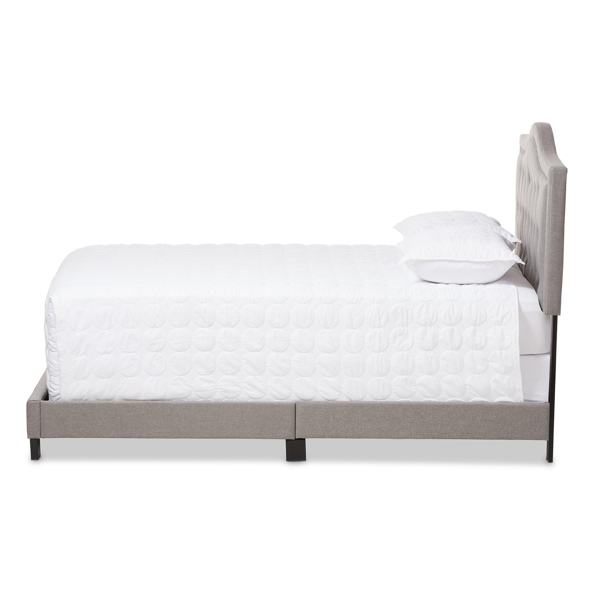 Emerson Modern and Contemporary Light Fabric Upholstered Bed