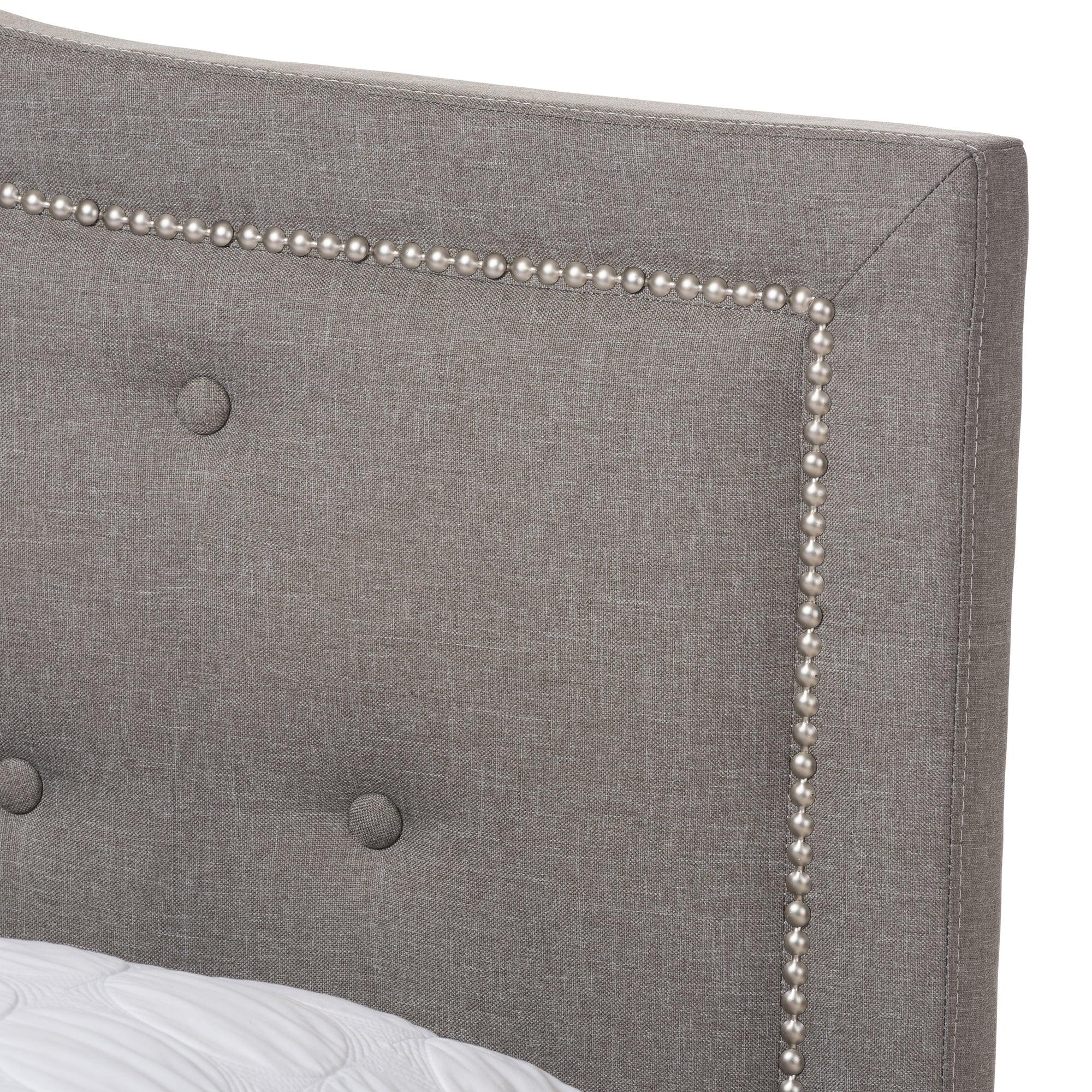 Emerson Modern and Contemporary Light Fabric Upholstered Bed