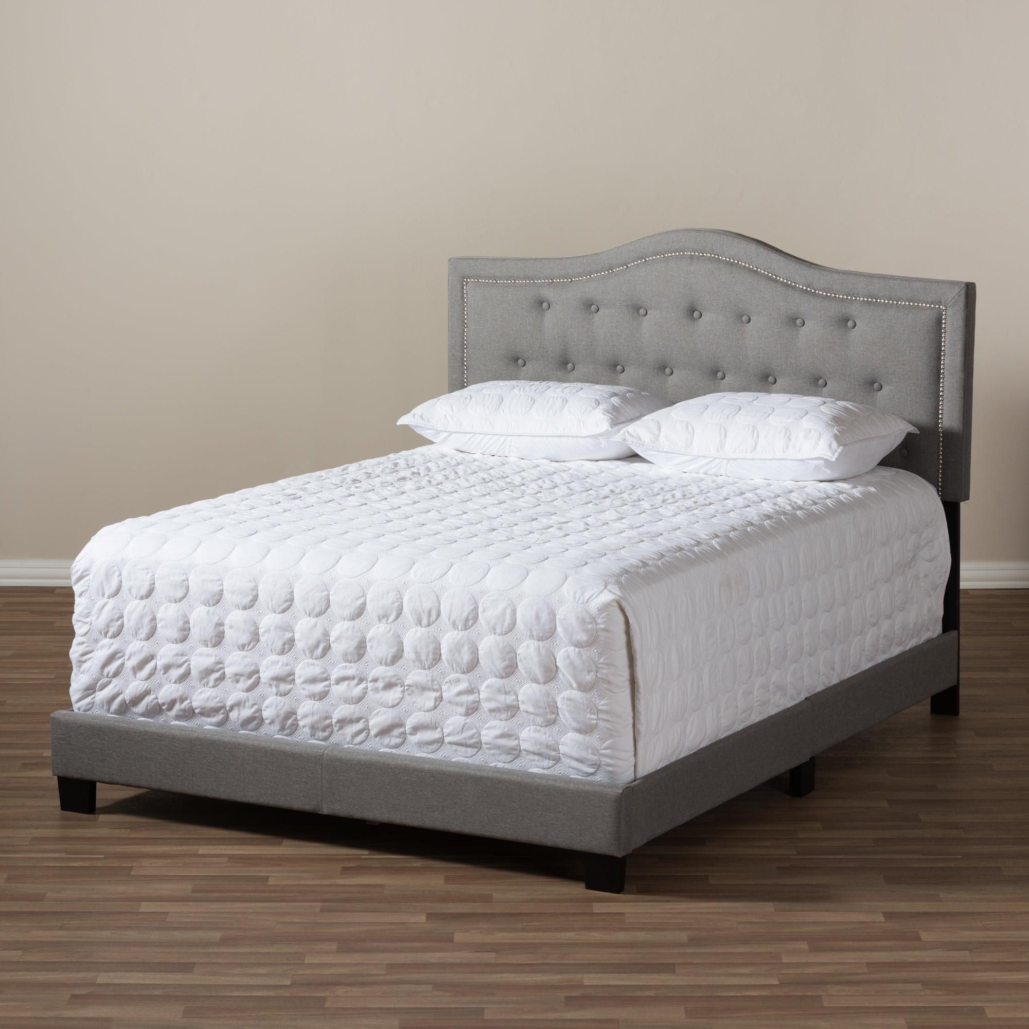 Emerson Modern and Contemporary Light Fabric Upholstered Bed