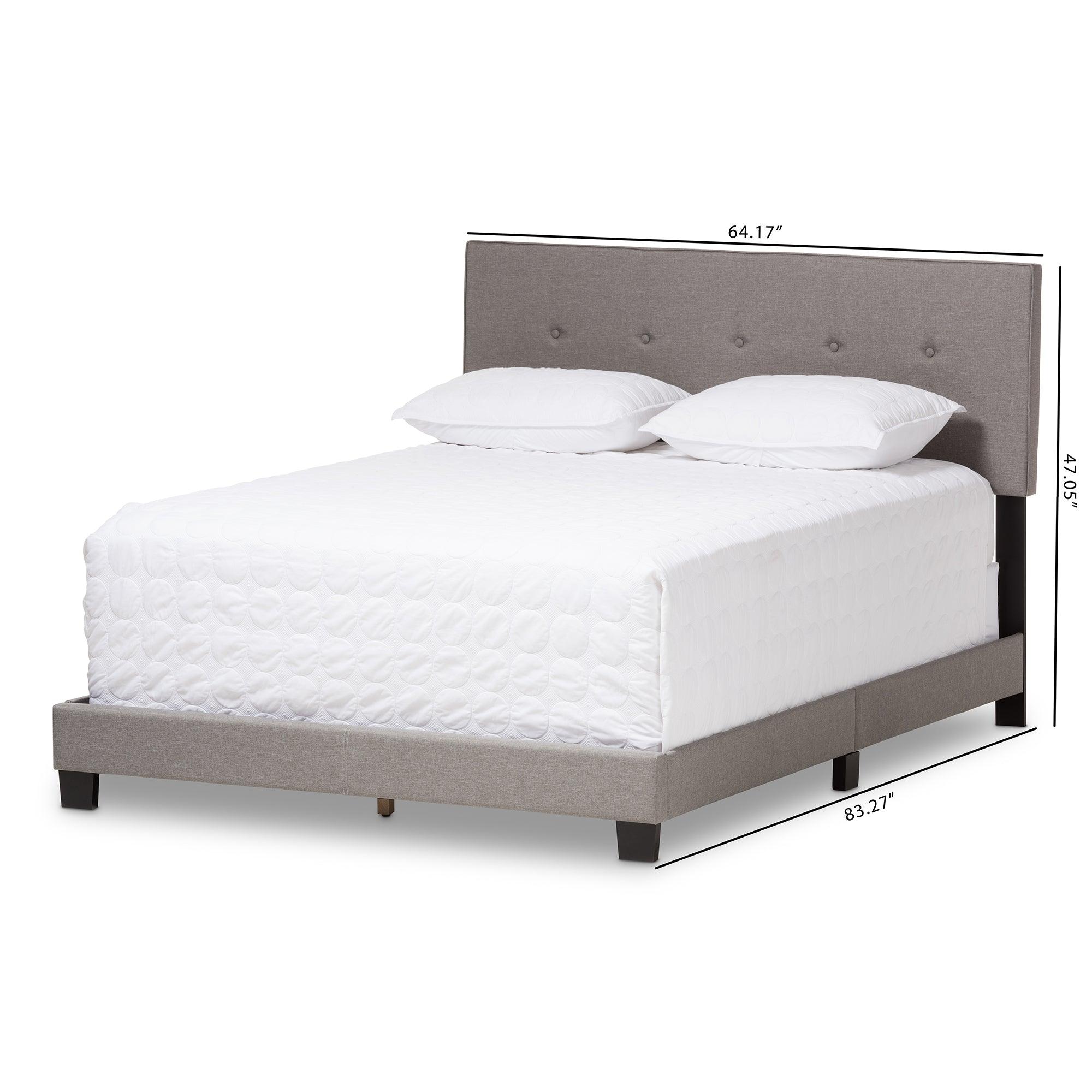 Hampton Modern and Contemporary Light Fabric Upholstered Bed