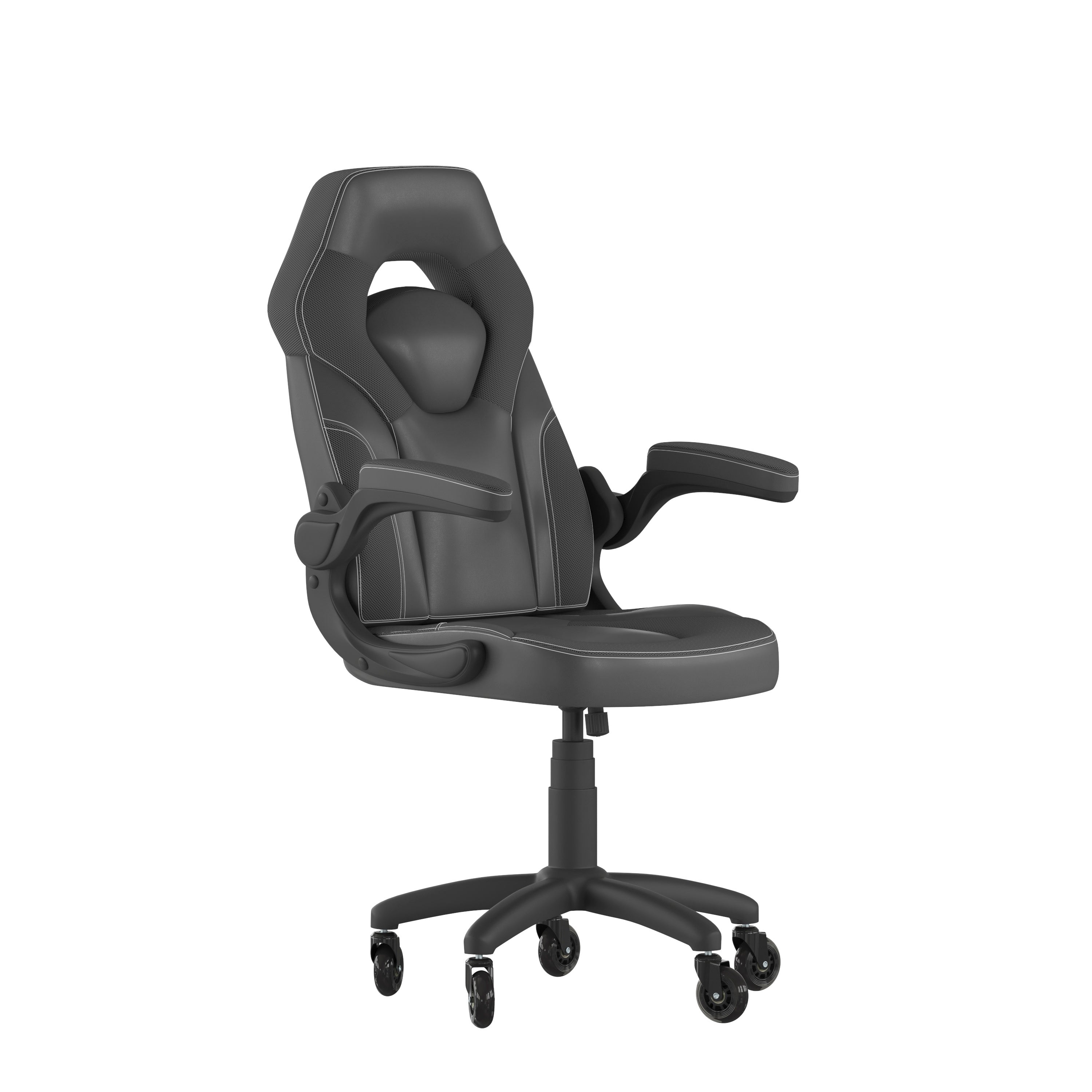 X10 Gaming Chair Racing Office Computer PC Adjustable Chair with Flip-up Arms and Transparent Roller Wheels-Racing Chair-Flash Furniture-Wall2Wall Furnishings