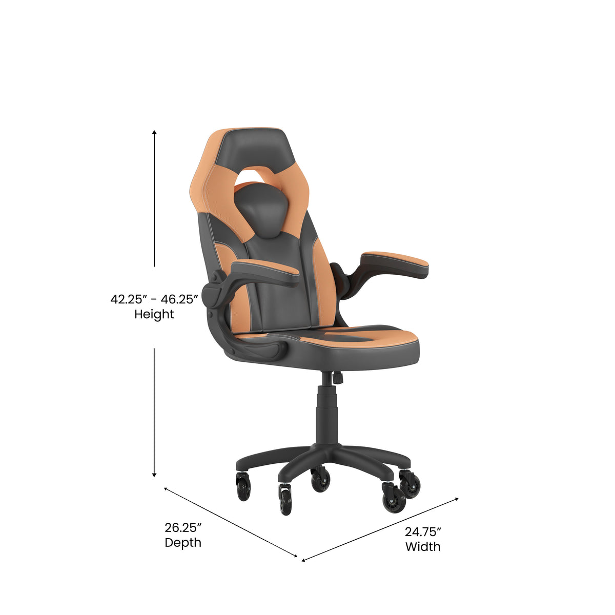 X10 Gaming Chair Racing Office Computer PC Adjustable Chair with Flip-up Arms and Transparent Roller Wheels