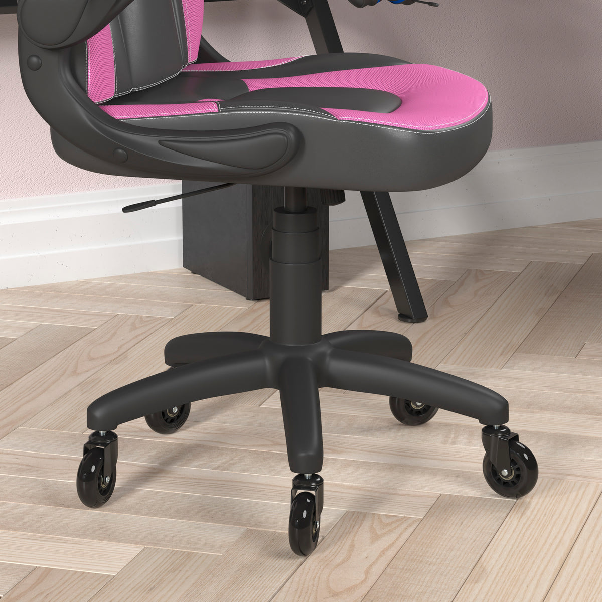 X10 Gaming Chair Racing Office Computer PC Adjustable Chair with Flip-up Arms and Transparent Roller Wheels