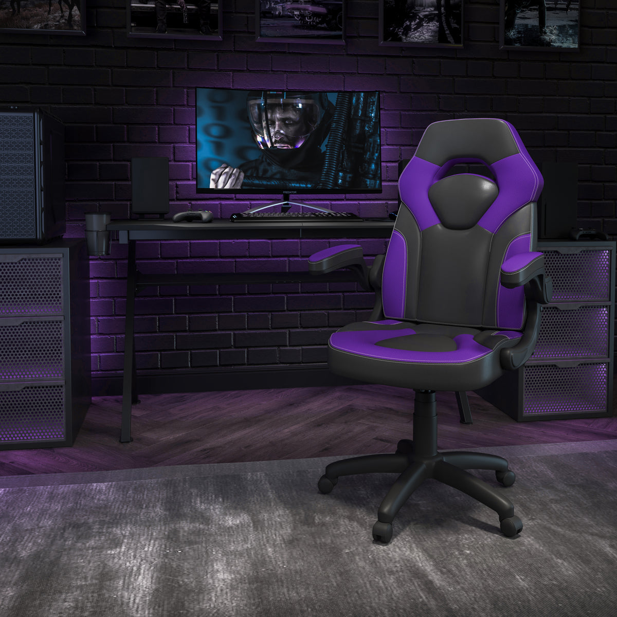 X10 Gaming Chair, Racing Style Ergonomic Office Chair, Height Adjustable Swivel Computer Chair with Flip-Up Arms