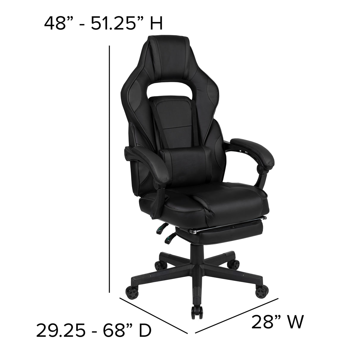 X40 Gaming Chair Racing Ergonomic Computer Chair with Fully Reclining Back/Arms, Slide-Out Footrest, Massaging Lumbar