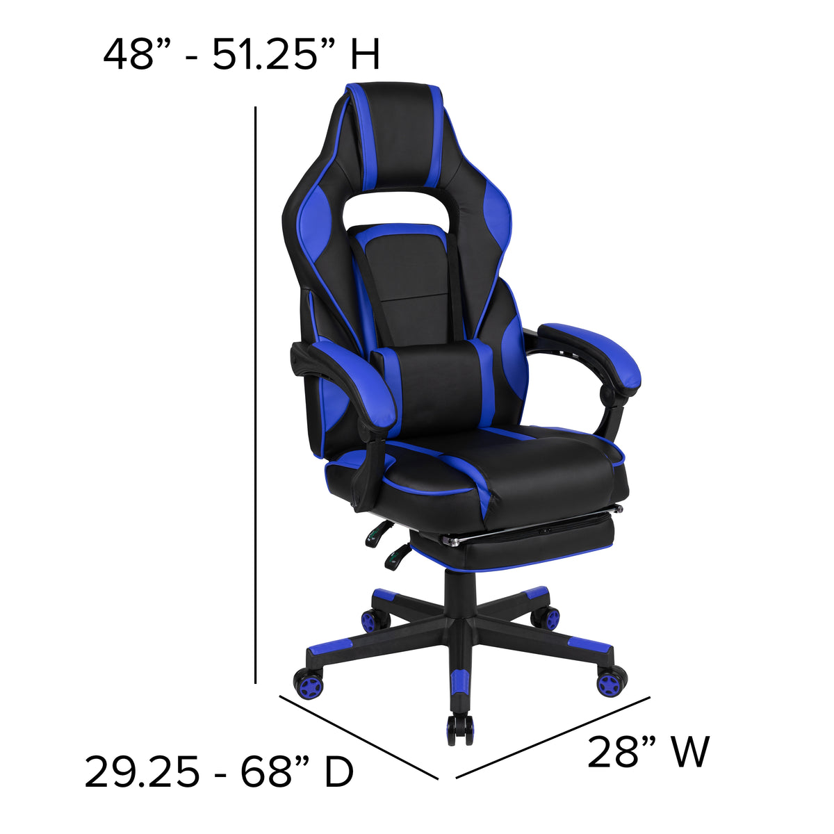 X40 Gaming Chair Racing Ergonomic Computer Chair with Fully Reclining Back/Arms, Slide-Out Footrest, Massaging Lumbar
