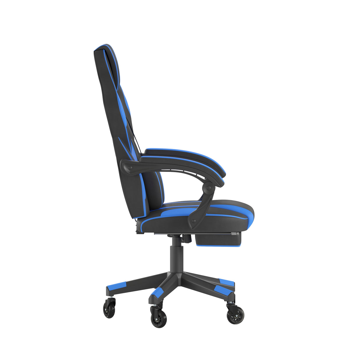 X40 Gaming Chair Racing Computer Chair with Fully Reclining Back/Arms and Transparent Roller Wheels, Slide-Out Footrest